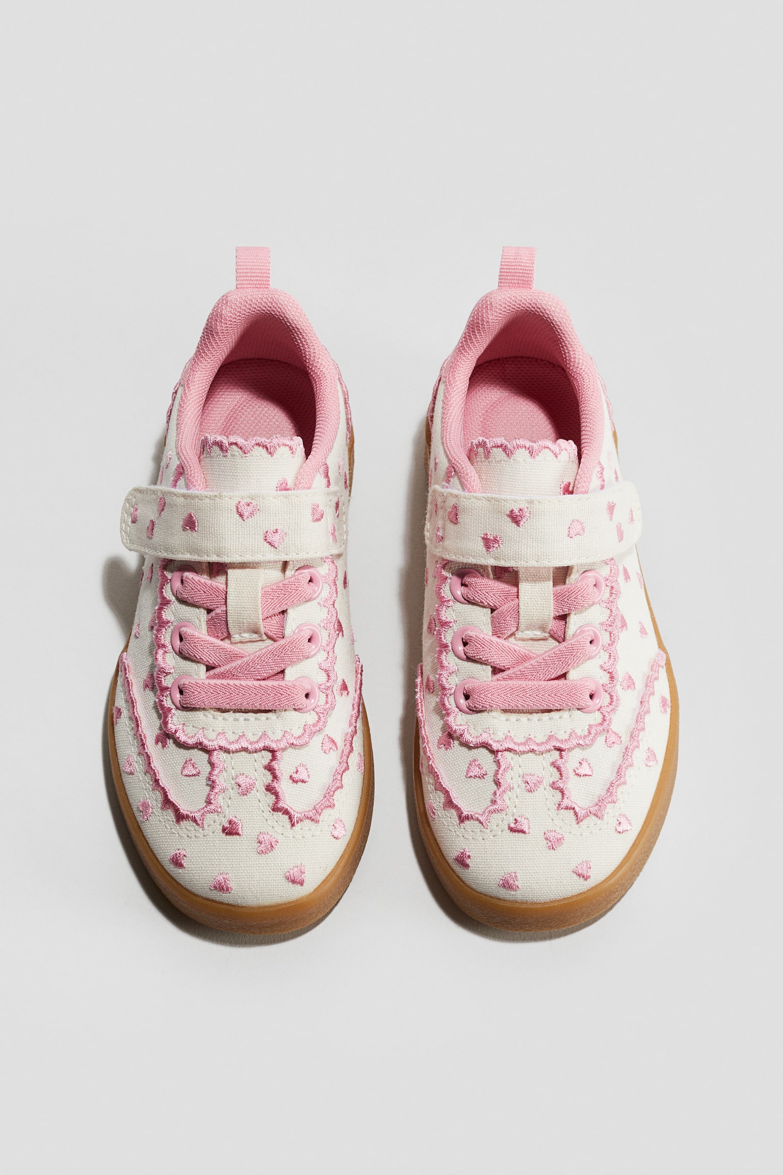 Giày thể thao canvas thêu - Màu trắng/Trái tim - 3