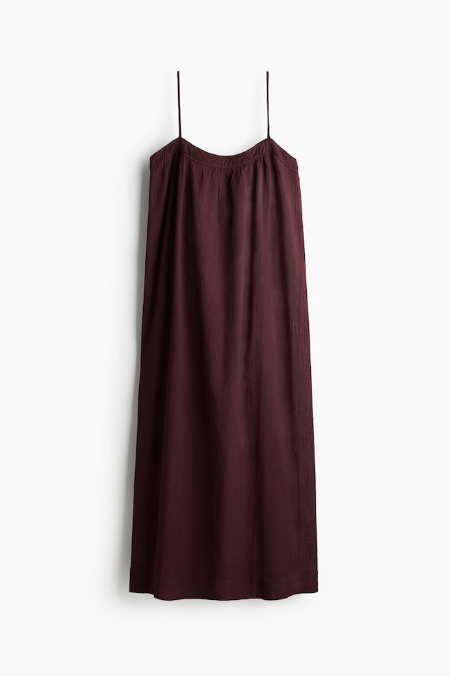 Vestido efecto arrugado con tirantes espagueti - Burdeos/Rojo - 1