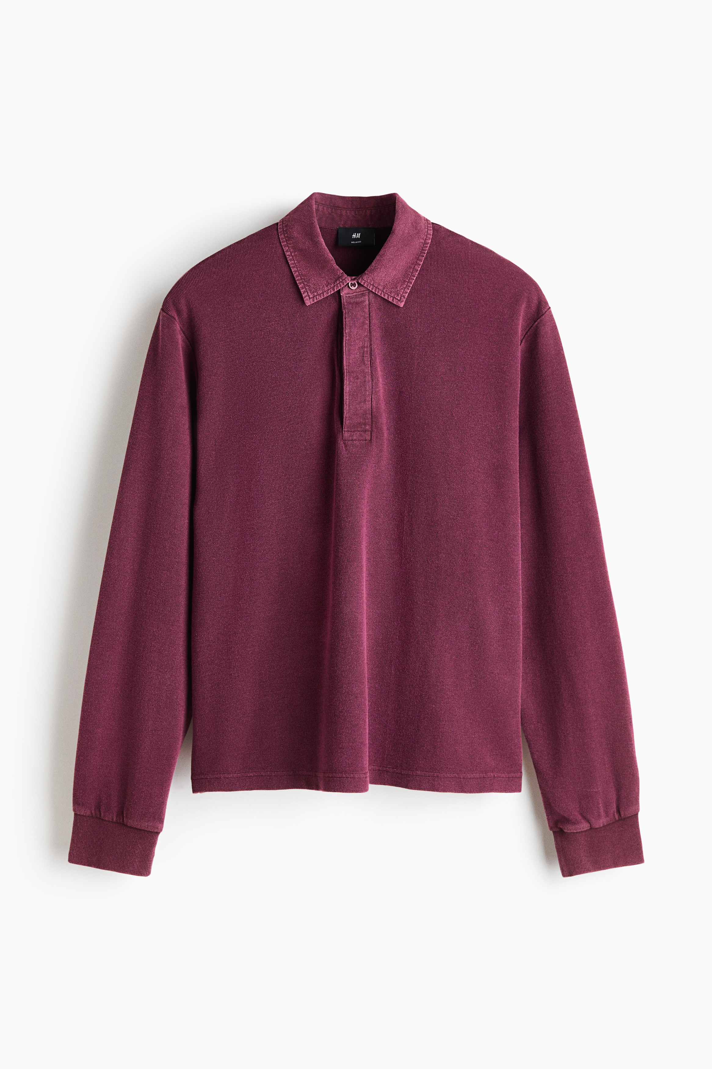 Relaxed Fit Cotton polo shirt - Washed burgundy/Black