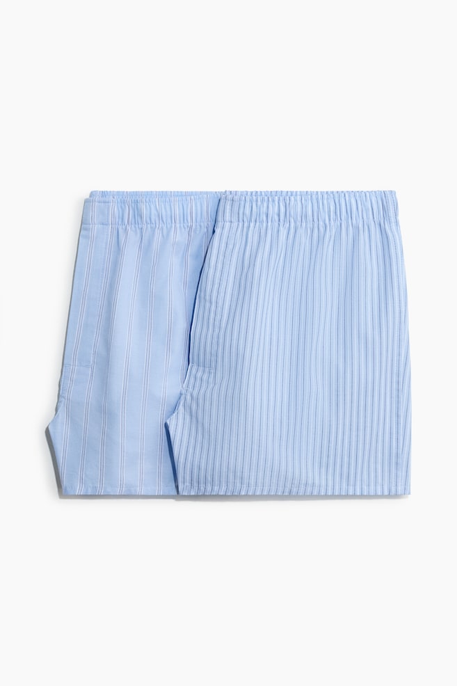 2-pack woven boxer shorts - Light blue/Striped/Light blue/Paisley pattern - 1