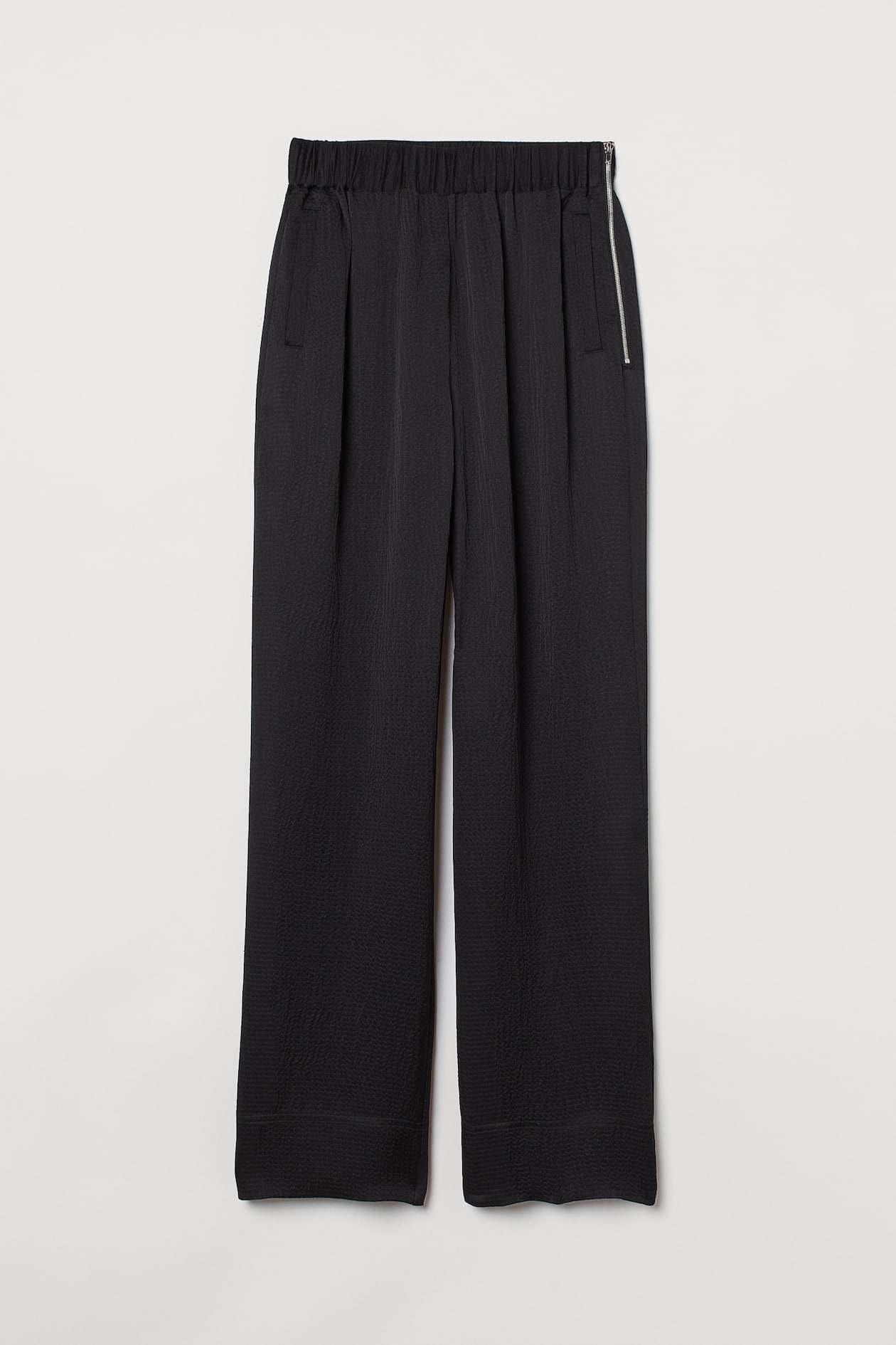 Silk-blend trousers - High waist - Black - Ladies | H&M GB