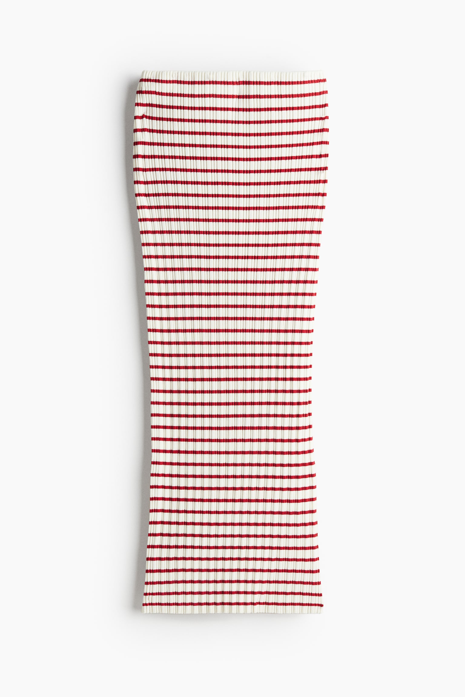 Rib-knit pencil skirt - White/Red striped - 2