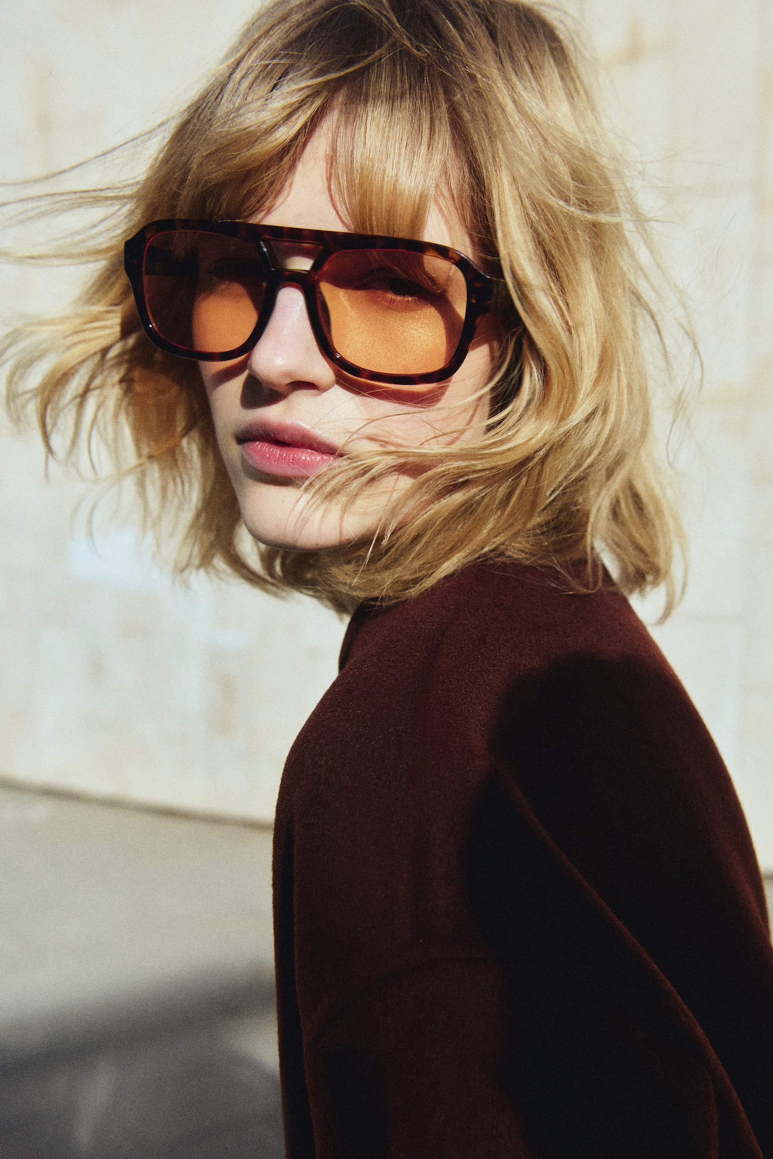 משקפי שמש טייסים - חום/מנומר - 1