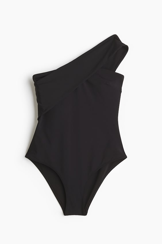 Женские купальники H&M Padded-Cup One-Shoulder Swimsuit