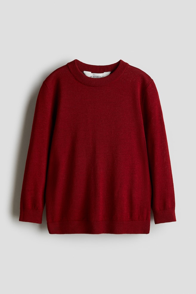 Pullover in maglia di lana - Rosso - 1