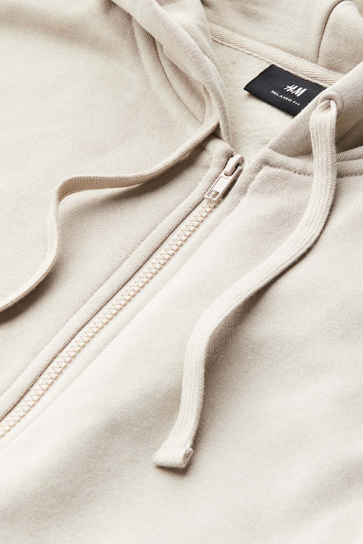 Loose Fit Zip Up Hoodie - Beige/Grey marle/Dark green/Black/Blue/Dark greige/Light beige/Burgundy/Light greige - 2