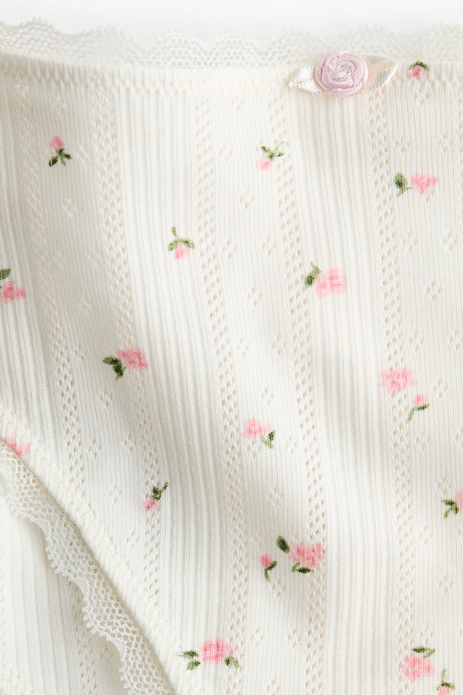 2-pack Pointelle G-strings - White/Floral/Powder pink/Ma Chérie - 2