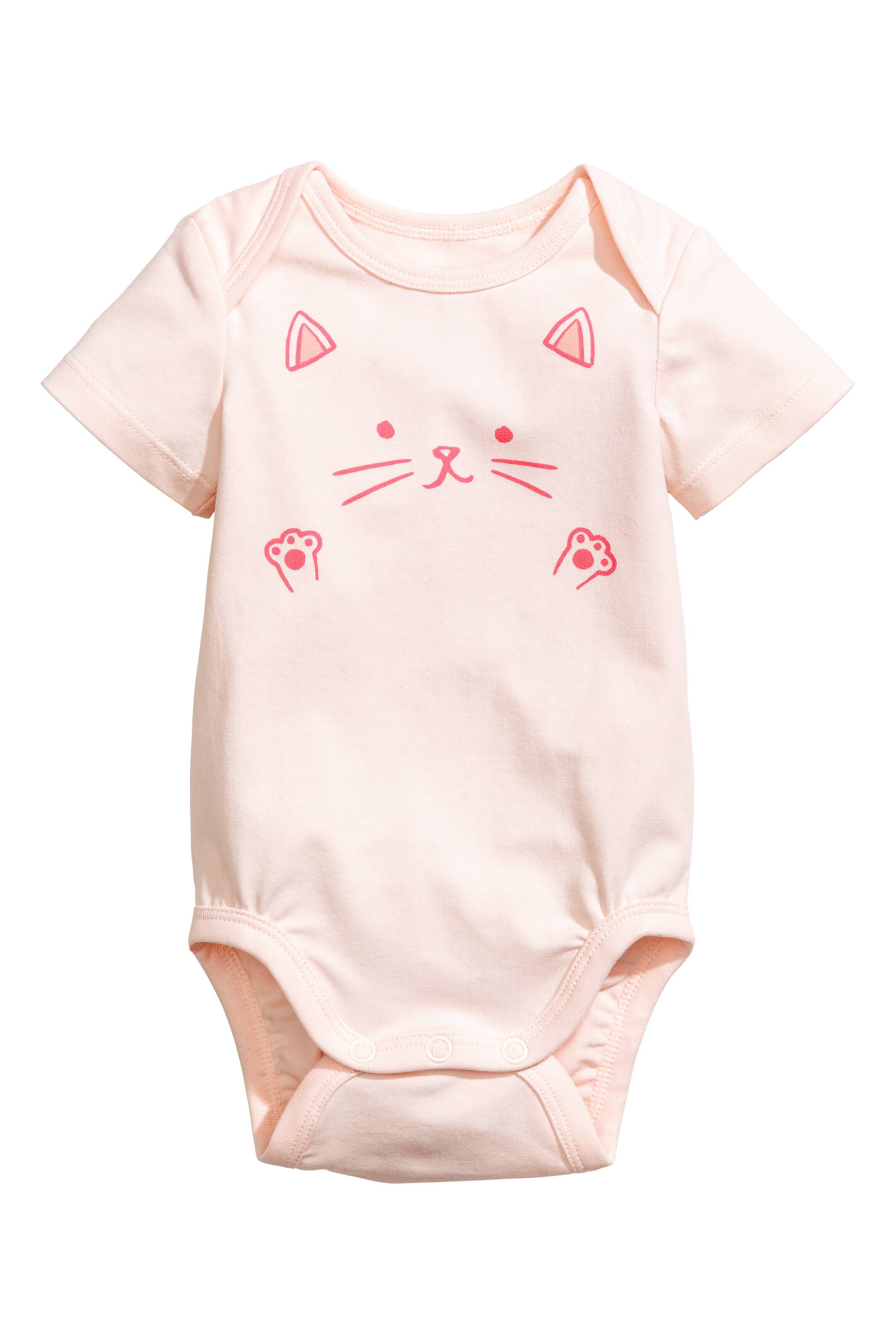 View larger image: 3-piece jersey set - Powder pink/Cat - Kids | H&M GB 1