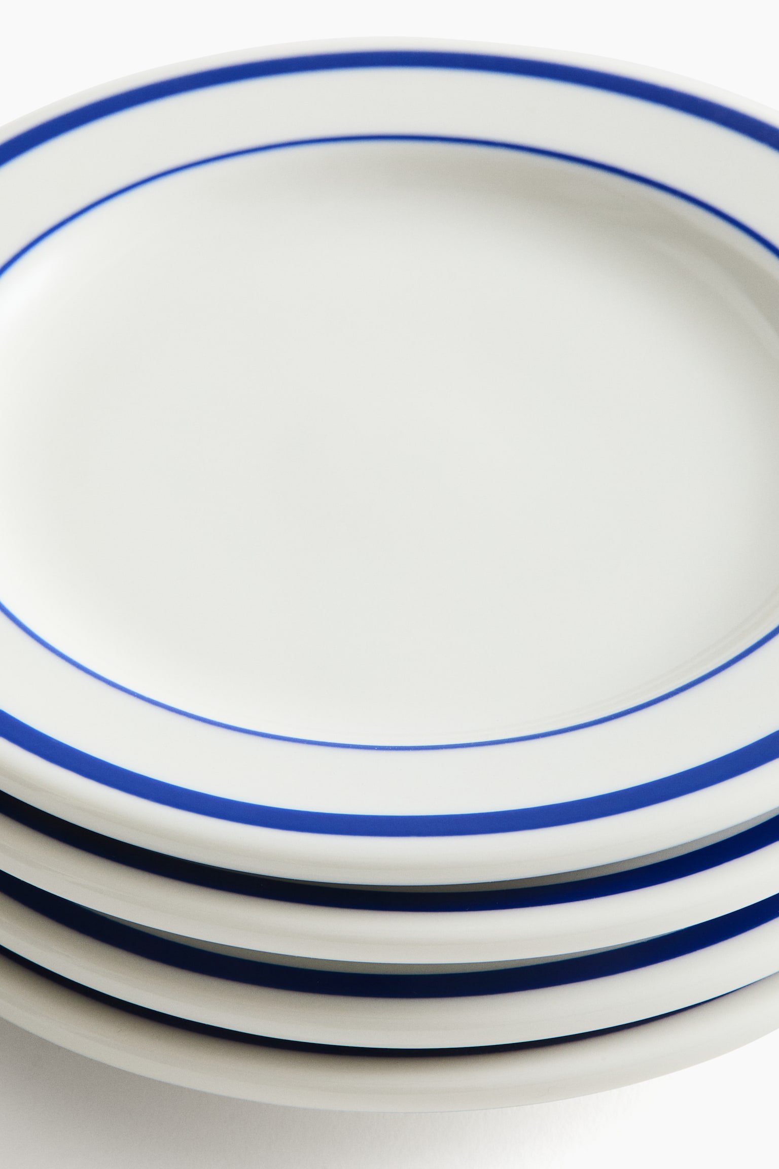 4-pack porcelain side plates - White/Blue/White/Red/White/Black - 4