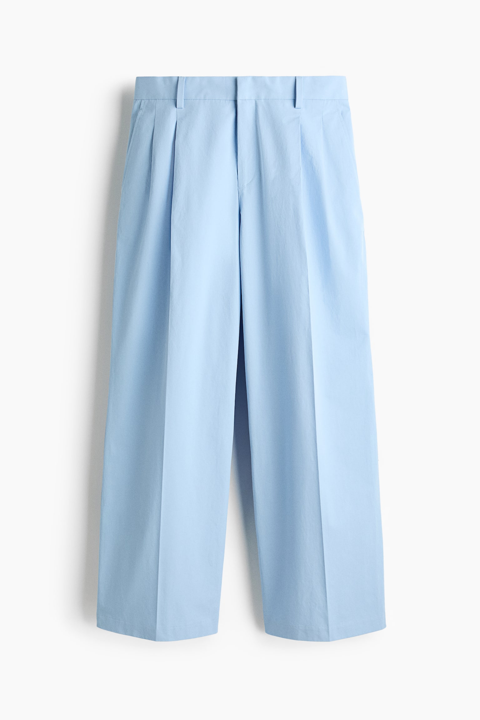 Dressad byxa Loose Fit - Ljusblå/Brun