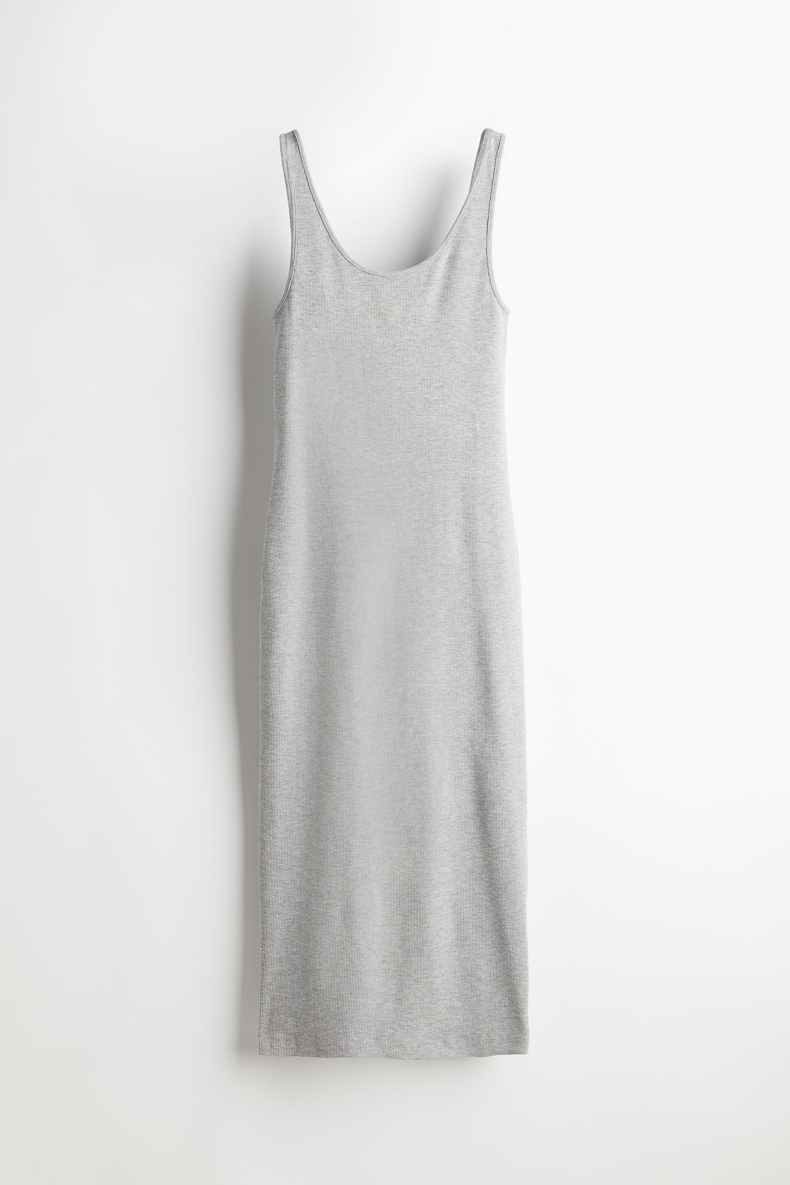 Ribbed jersey dress - Light grey marl/Black/White/Black striped/Light beige/White - 1