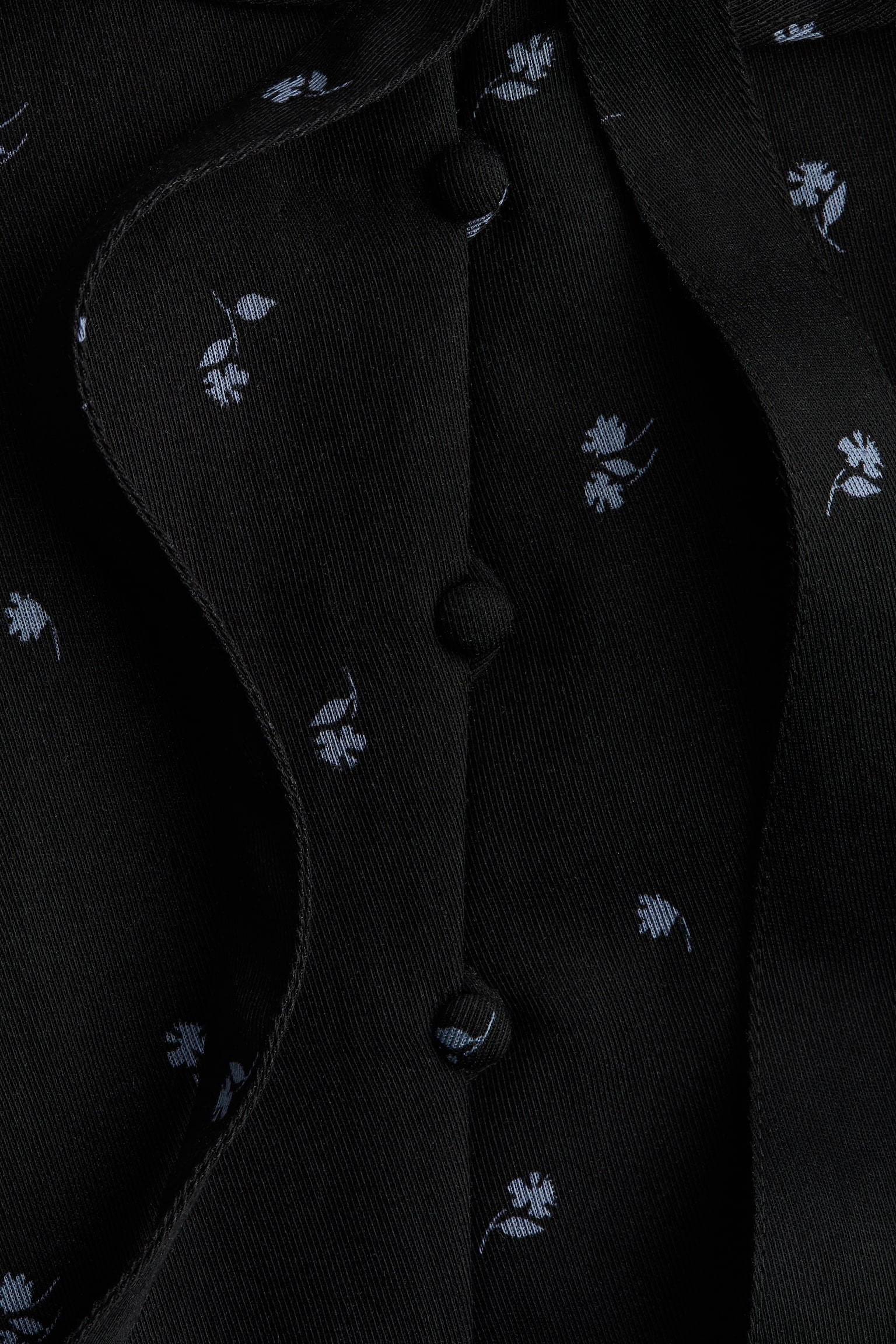 Váy cổ diềm nhún - Màu đen/Hoa - 5