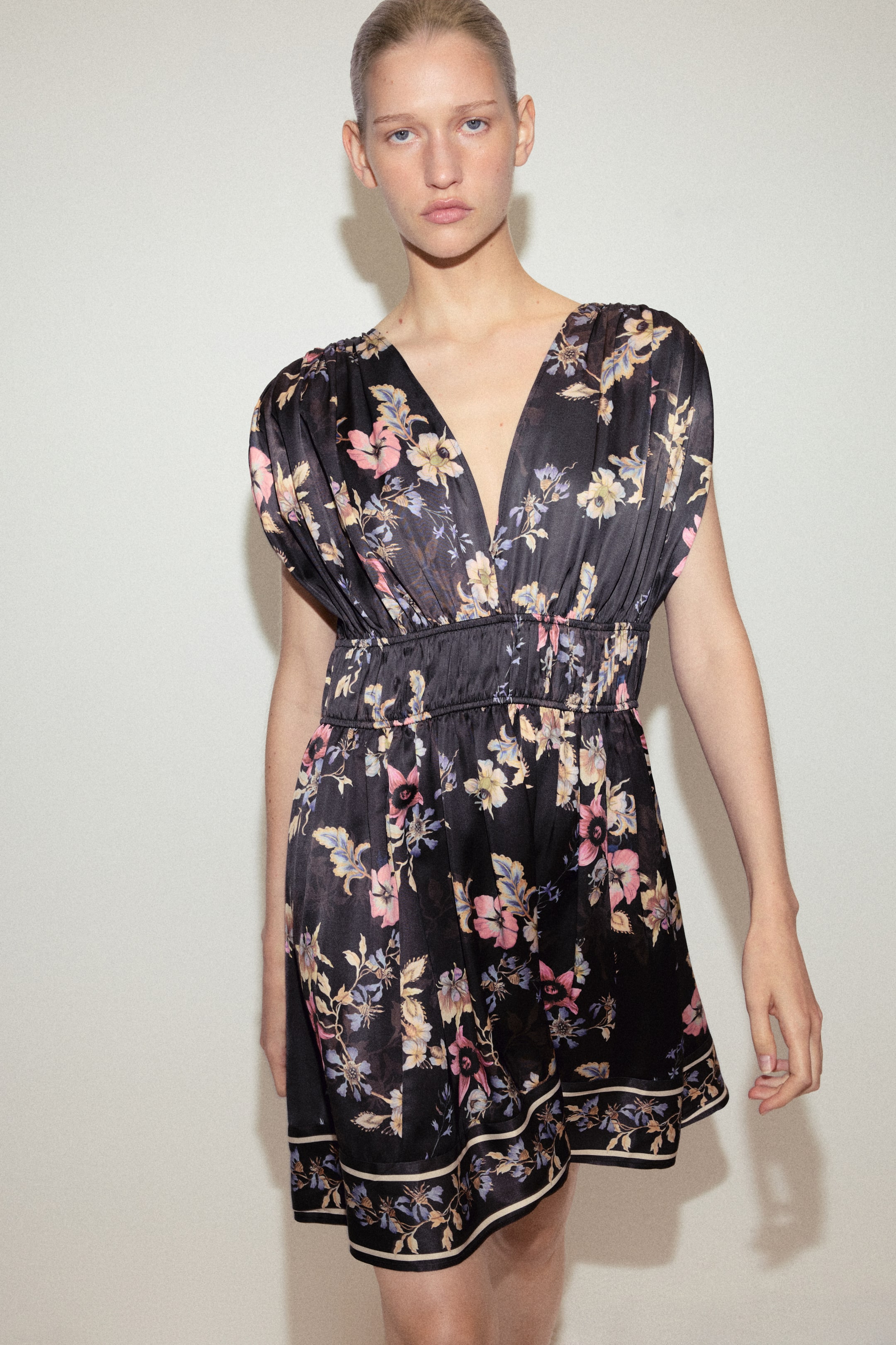 Draped Tie-Detail Dress