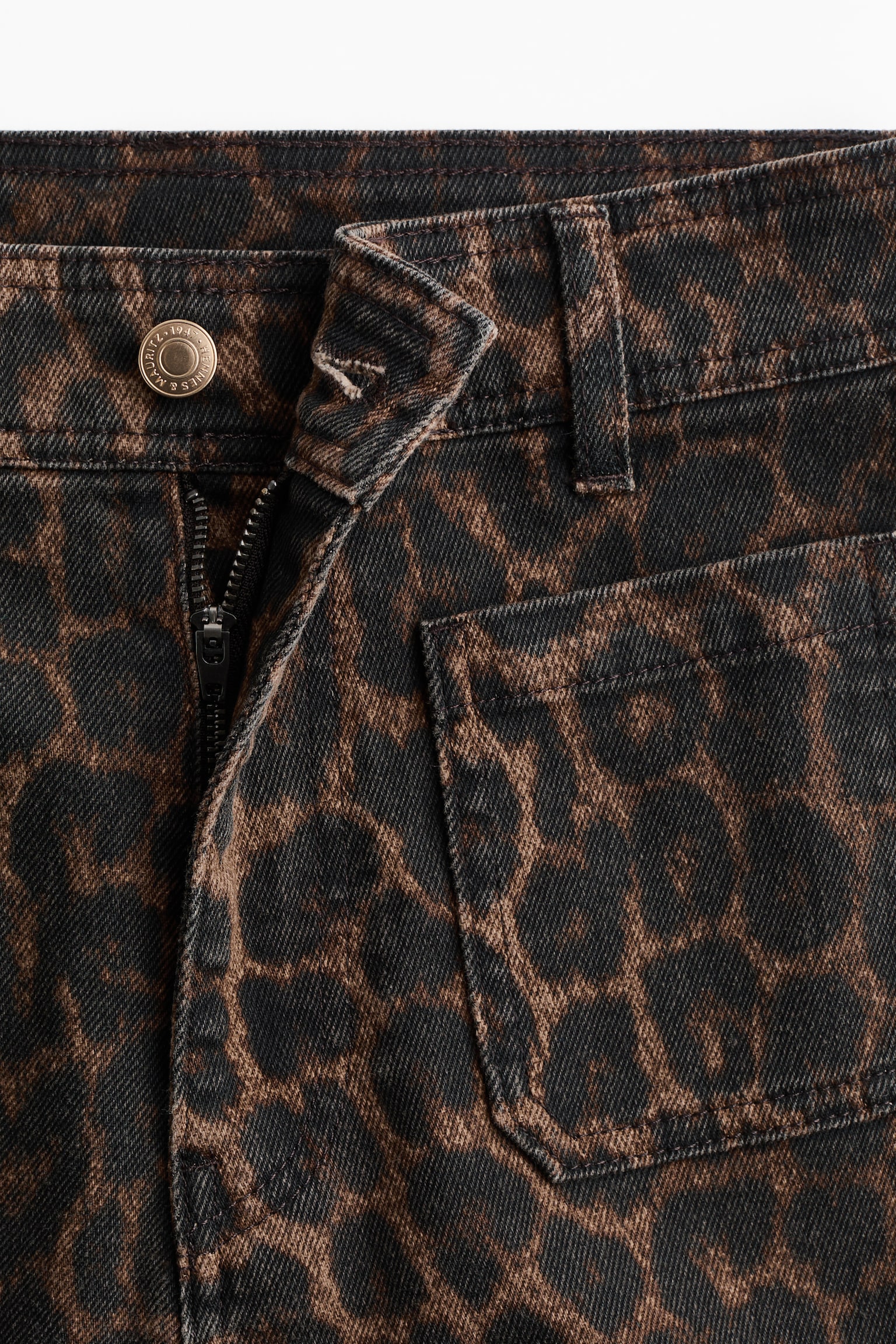 Flared High Jeans - Brown/leopard print/White/Dark denim blue/Dark denim blue/Peach pink/White - 3