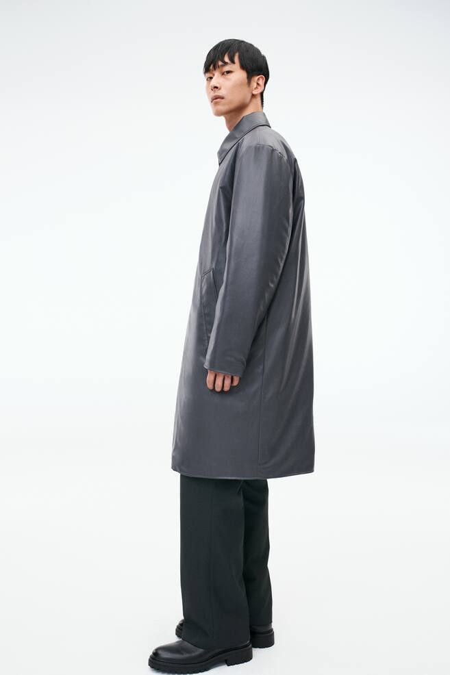 Coated car coat - Dark grey - 5