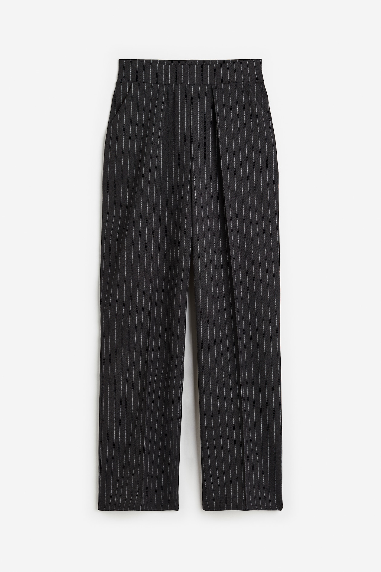 High-waist Dress Pants - High waist - Long - Dark gray/pinstriped ...