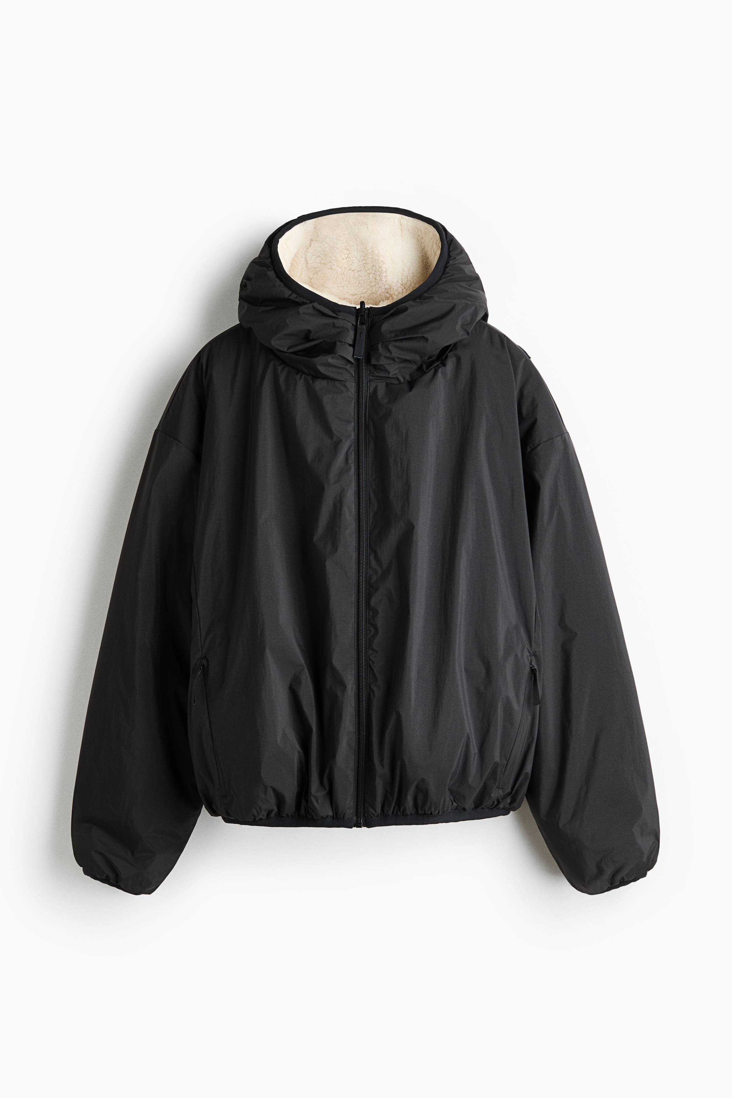 Warm Reversible Activewear Jacket - Black/cream
