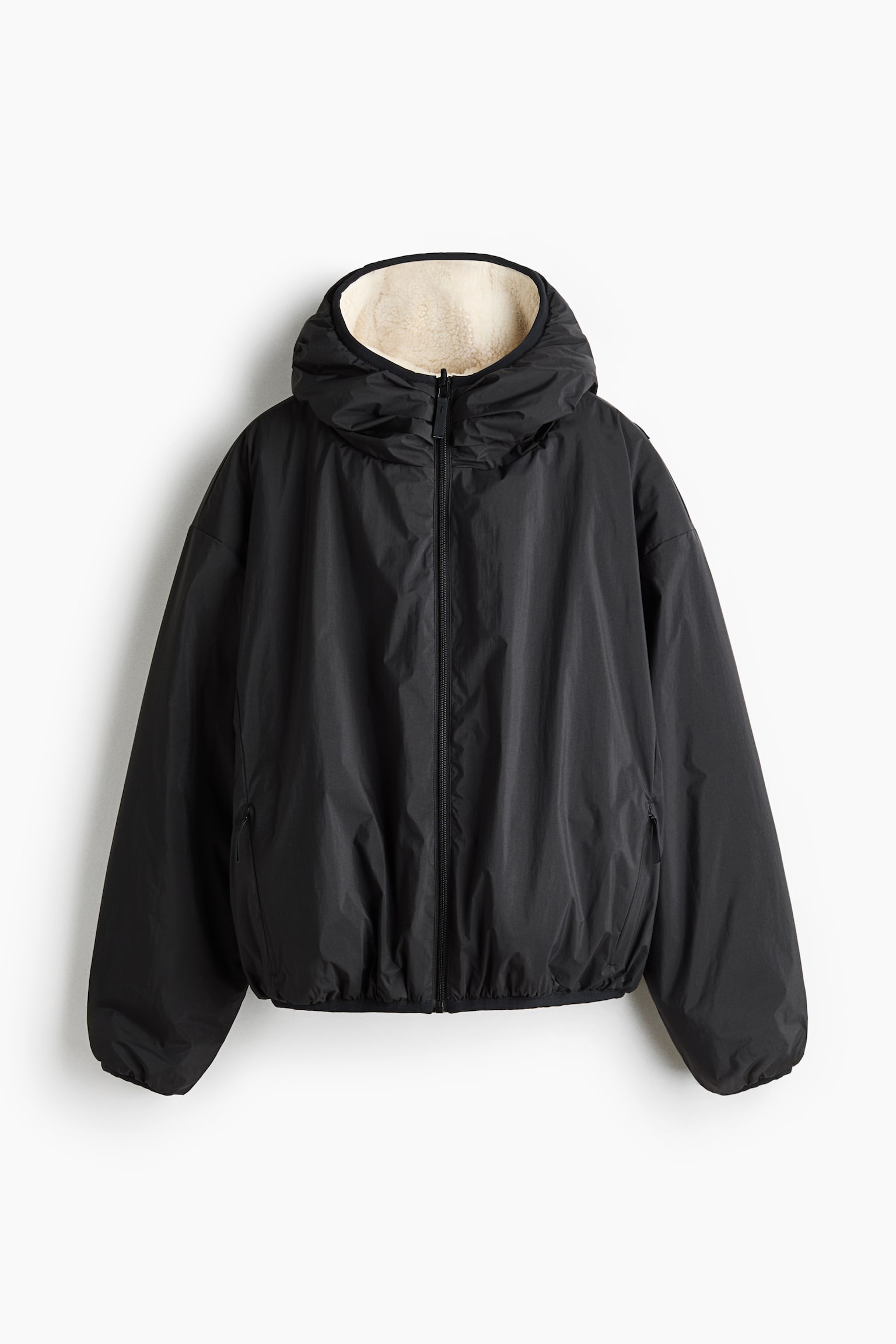 Женская куртка H&M Warm Reversible Activewear, цвет: Чёрный / Кремовый — фото 1