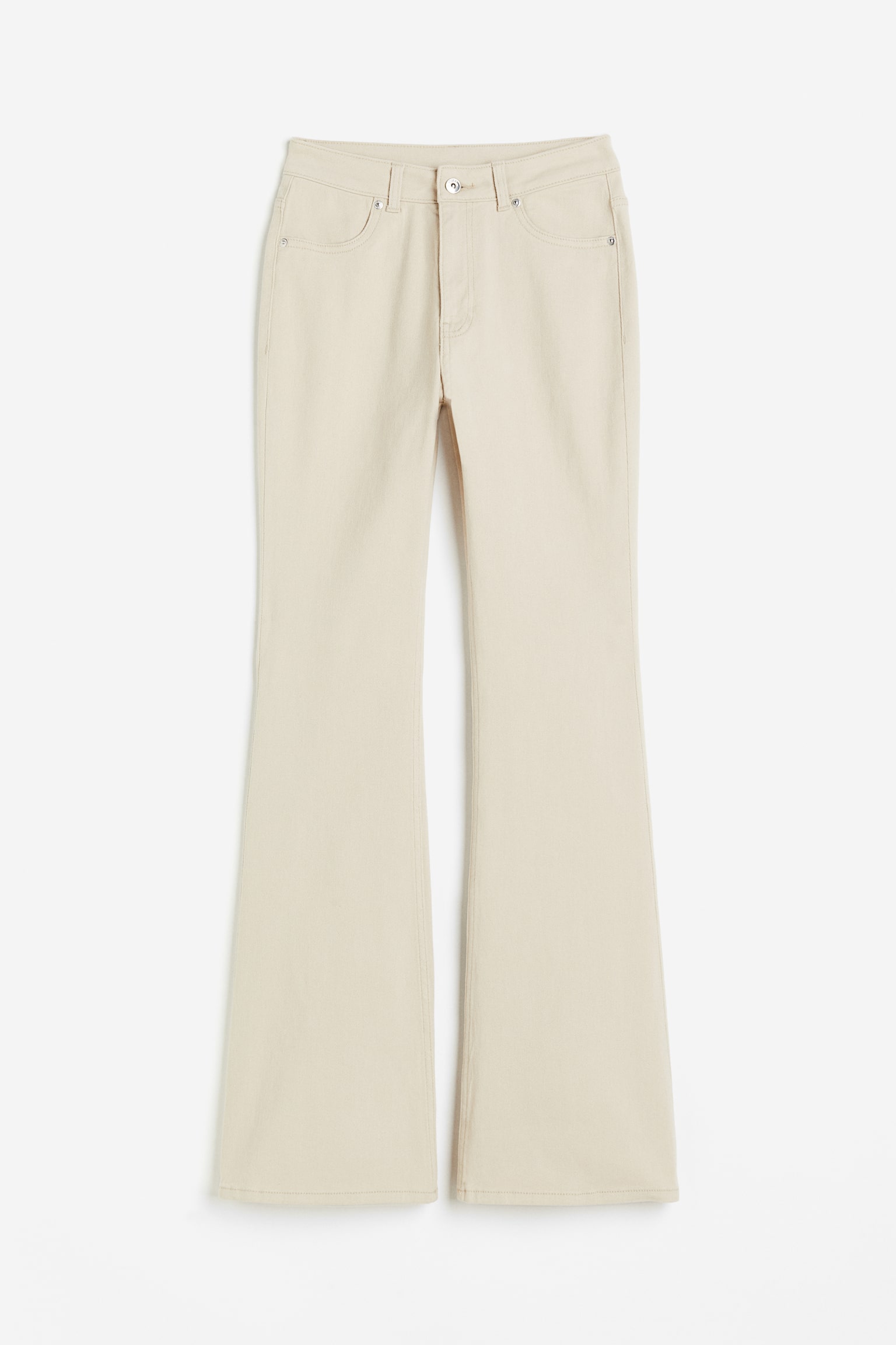 Flared Twill Pants - Light beige/Black/Grey/Light grey/Dark grey/Light grey/Light beige/Dark grey - 1