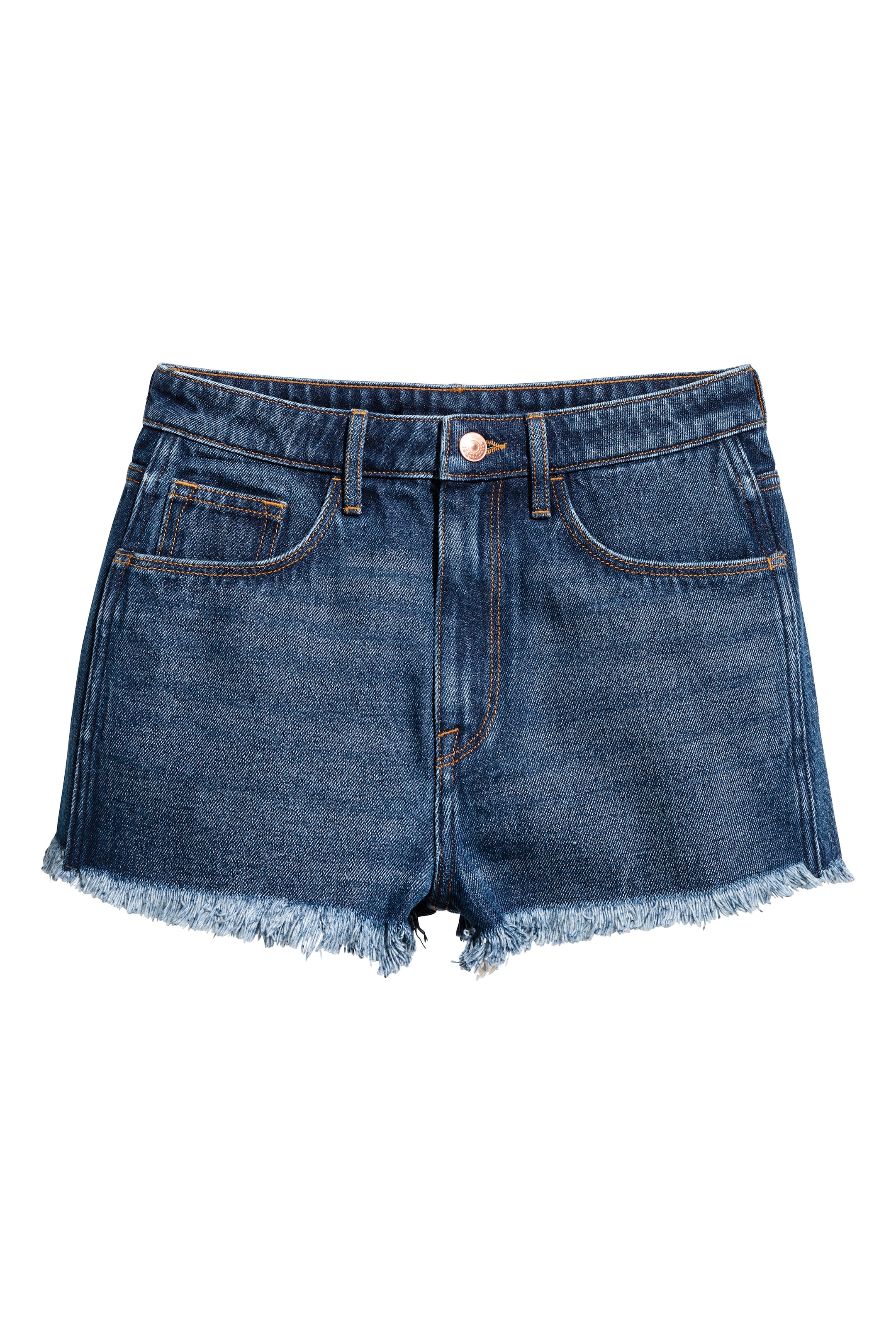 View larger image: Denim shorts High waist - Dark denim blue - Ladies | H&M GB 1