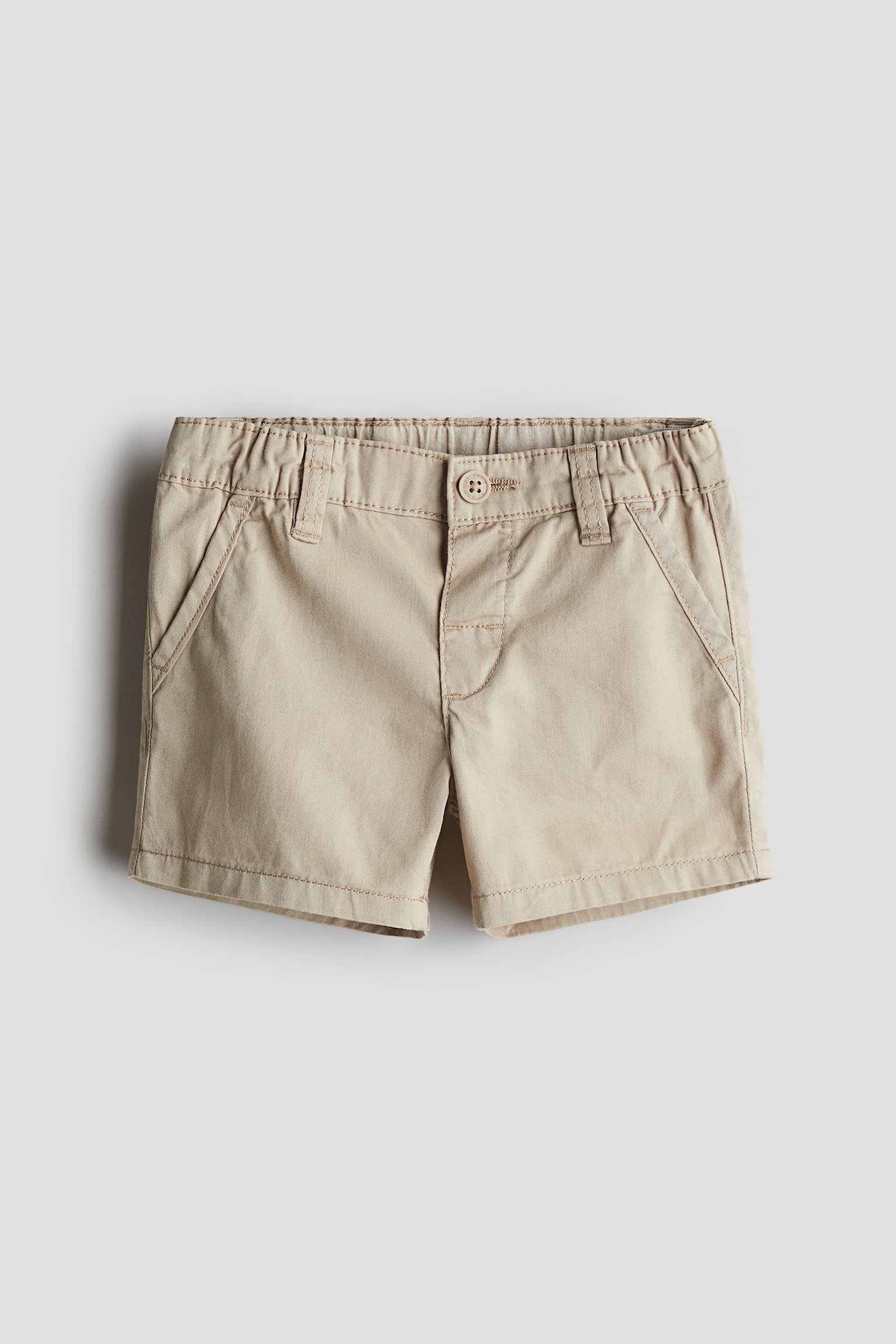 Twill shorts - Light beige/Dark blue - 1