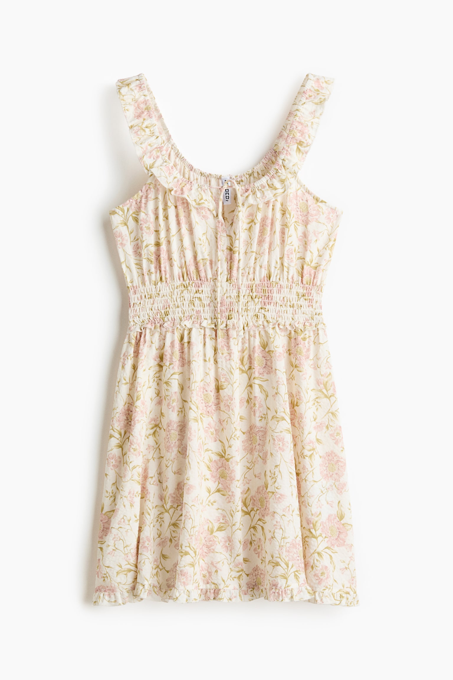 Frill Trim Dress - Light beige/Floral/Light blue/Light yellow/Floral - 1