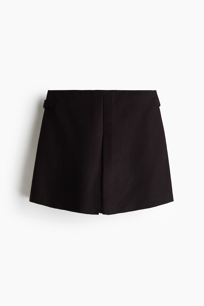 Falda short con detalle de hebilla - Negro/Café/Diseño de leopardo - 1