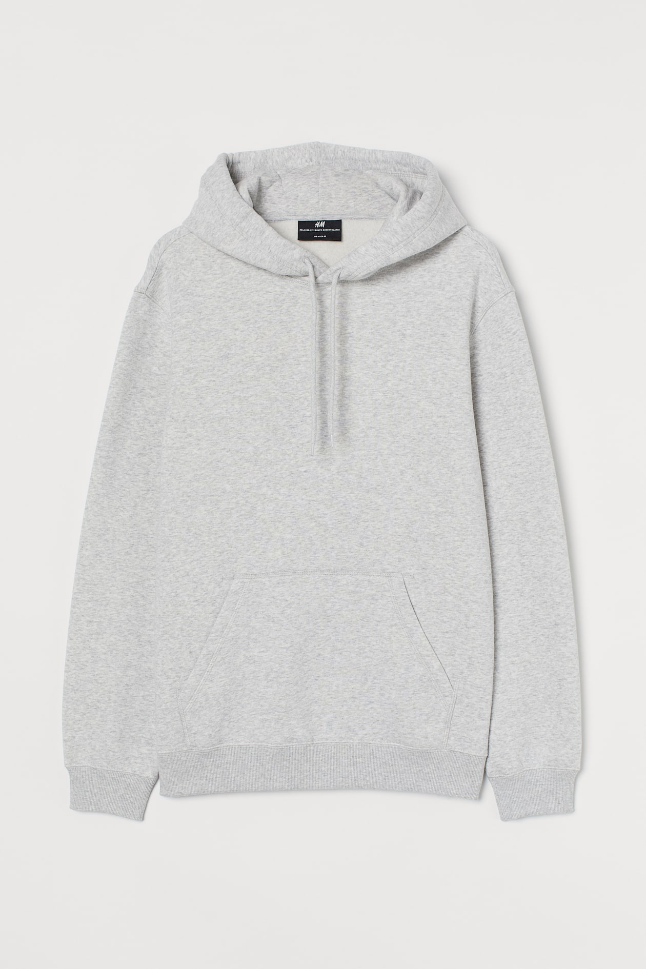 Relaxed-fit Hoodie - Long sleeve - Regular length - Light gray melange ...