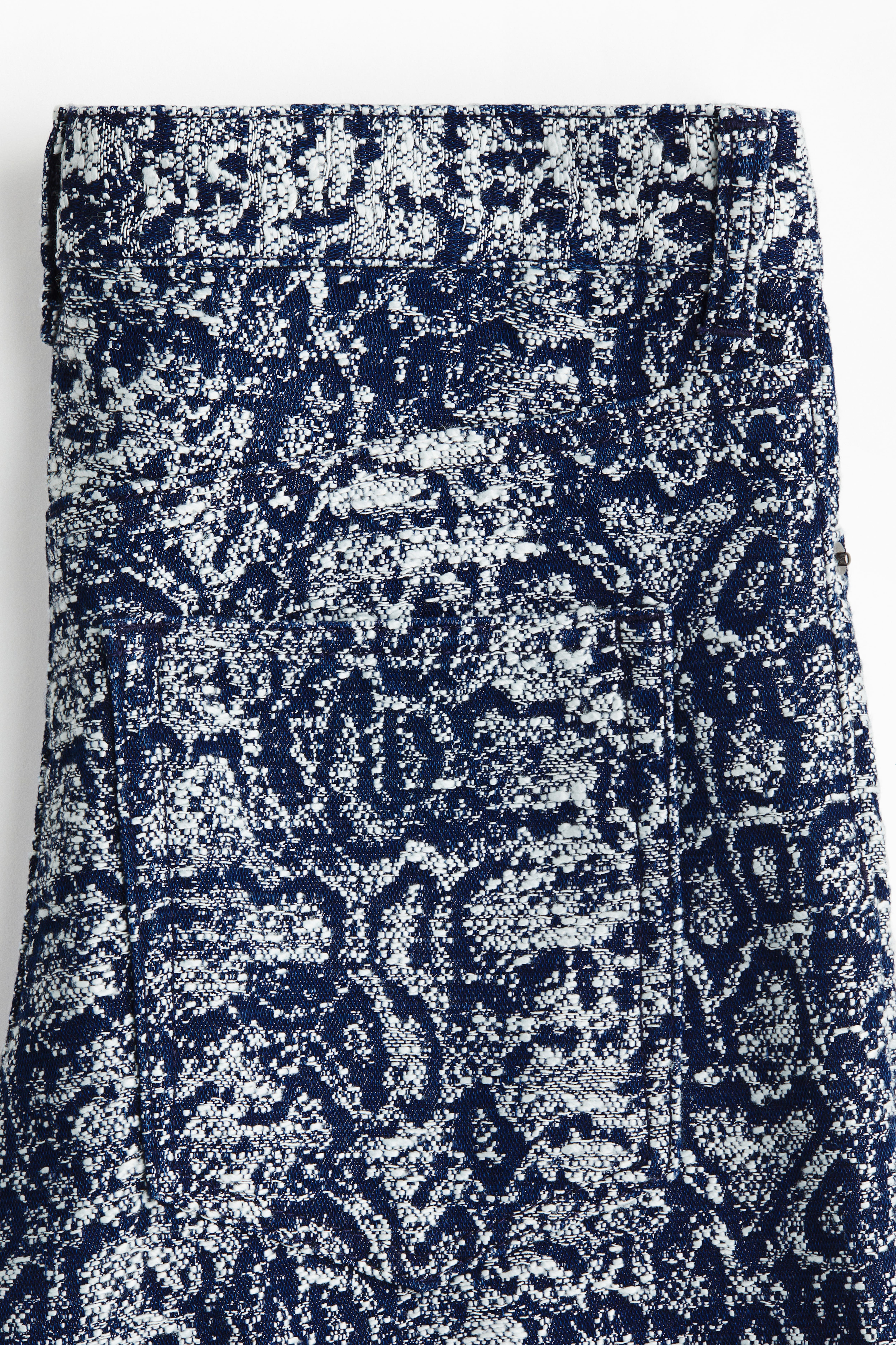 Crease-Leg Bouclé Denim Jeans