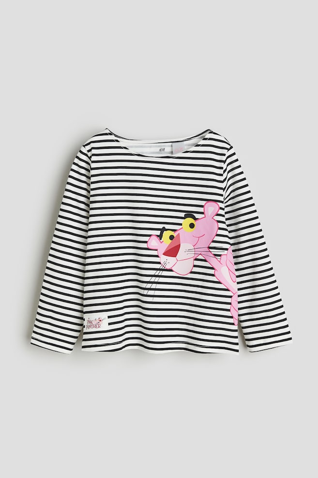 Long-sleeved jersey top - Black/Pink Panther - 2