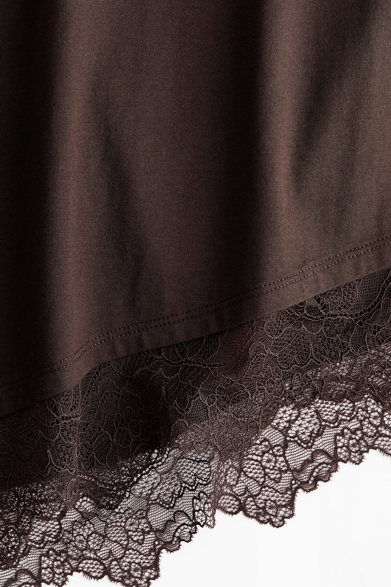 Asymmetric Lace-Trimmed T-Shirt - image 4