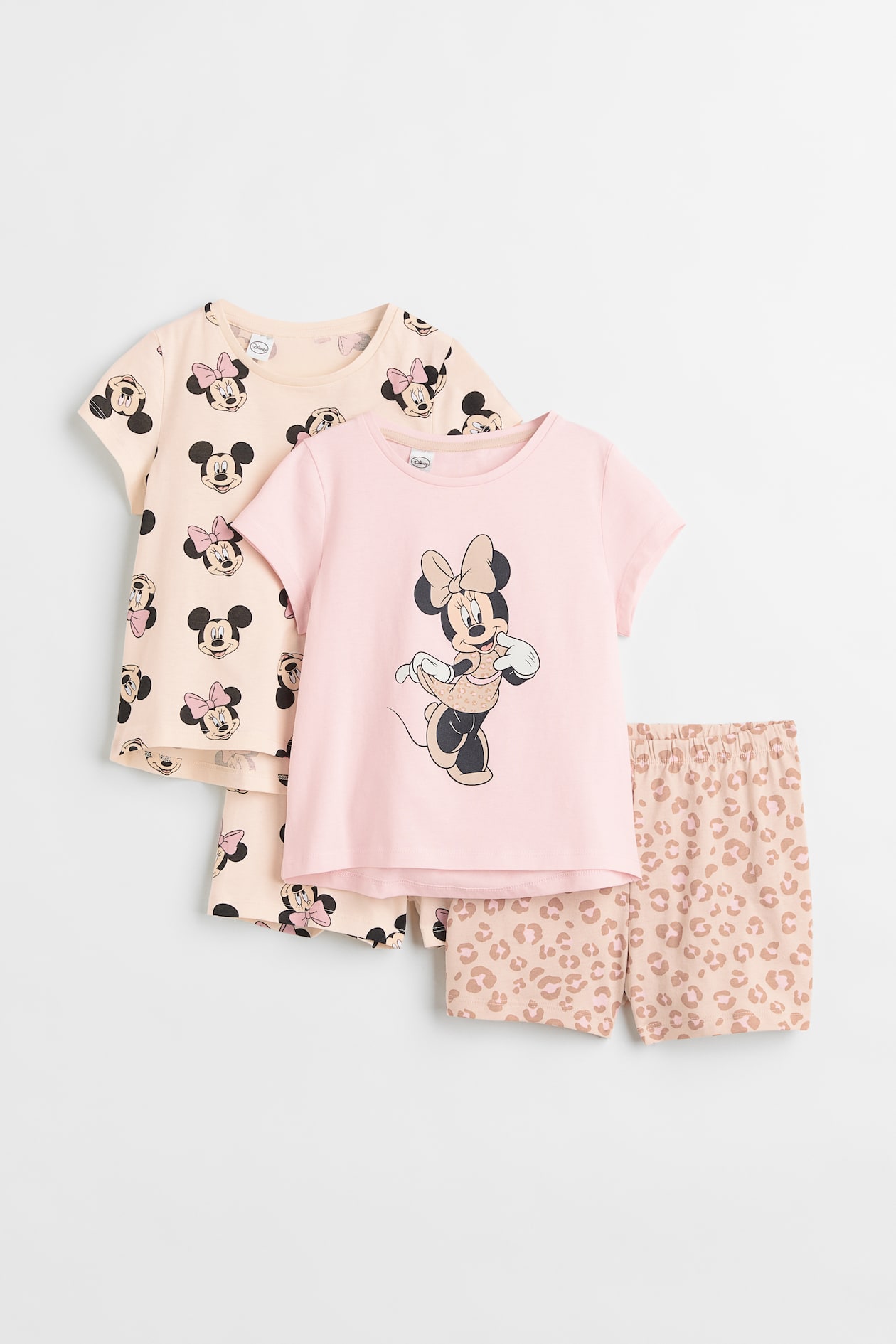 2-pack pyjamas - Short sleeve - Light pink/Minnie Mouse - Kids | H&M GB