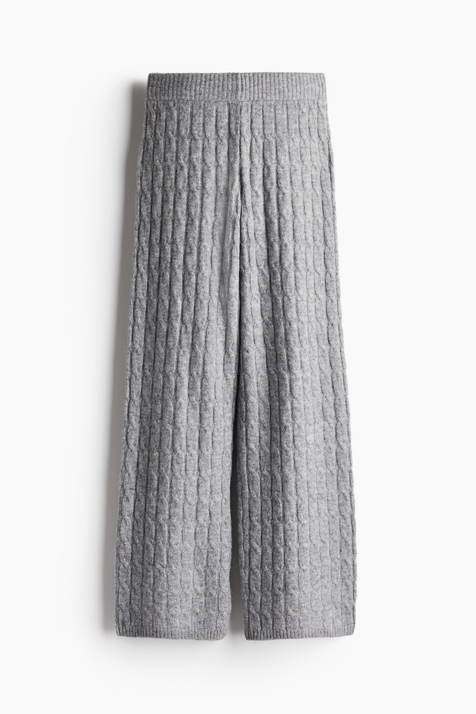 Cable-knit trousers - Grey marl - 2