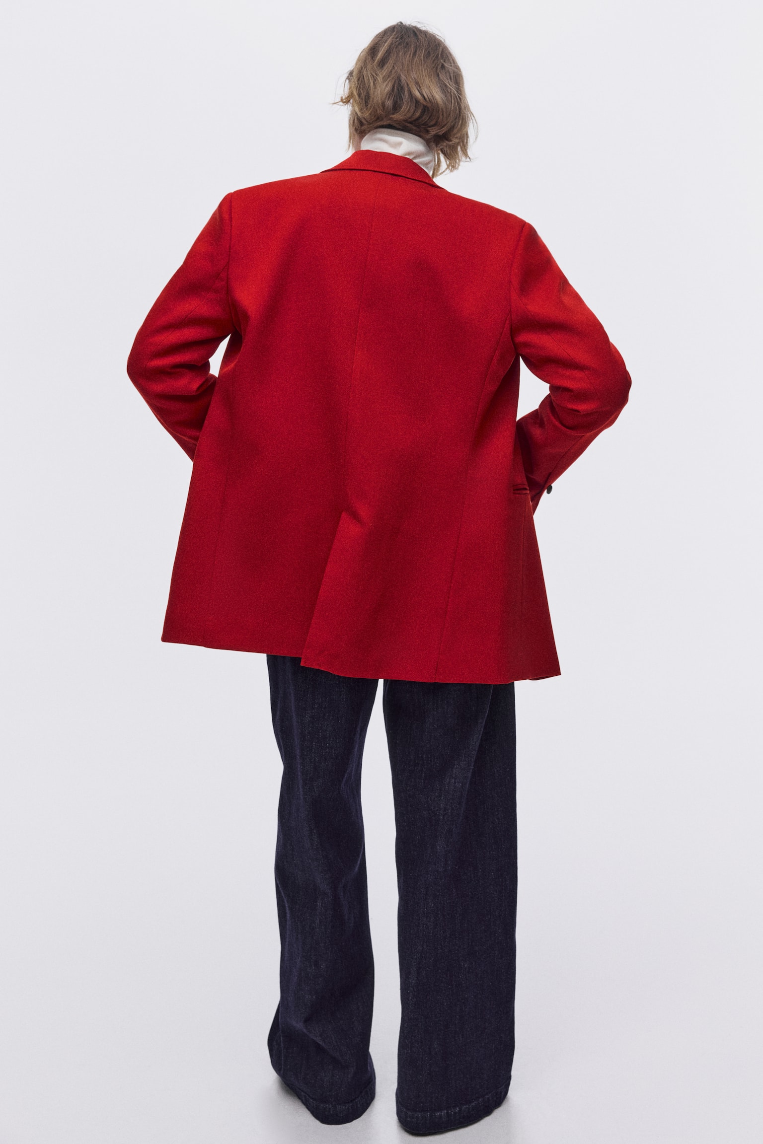 Sacou cu un rând de nasturi - Red - 5