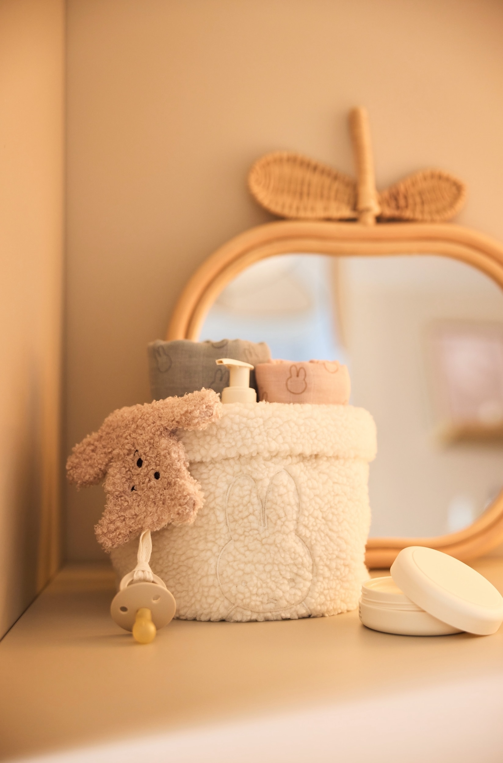 Changing Table Basket - Cosy Knit - 2-pack - Teddy Miffy/oatmeal/Cosy Knit/sea Green/Cosy Knit/ivory/Check Knit/oatmeal/Cosy Knit/wild Rose/Check Knit/biscuit