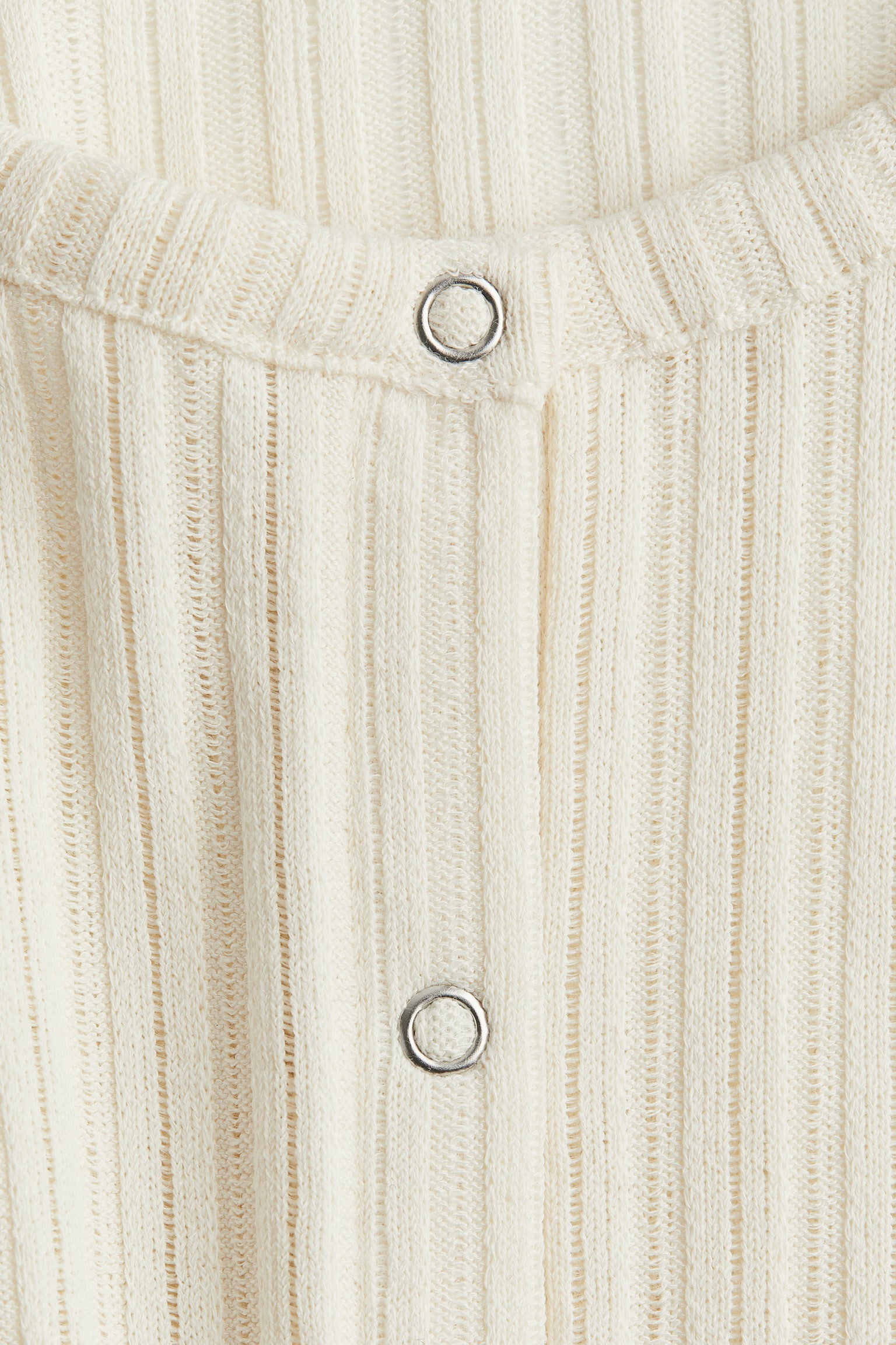 Rib-knit cardigan - Cream/Black - 5