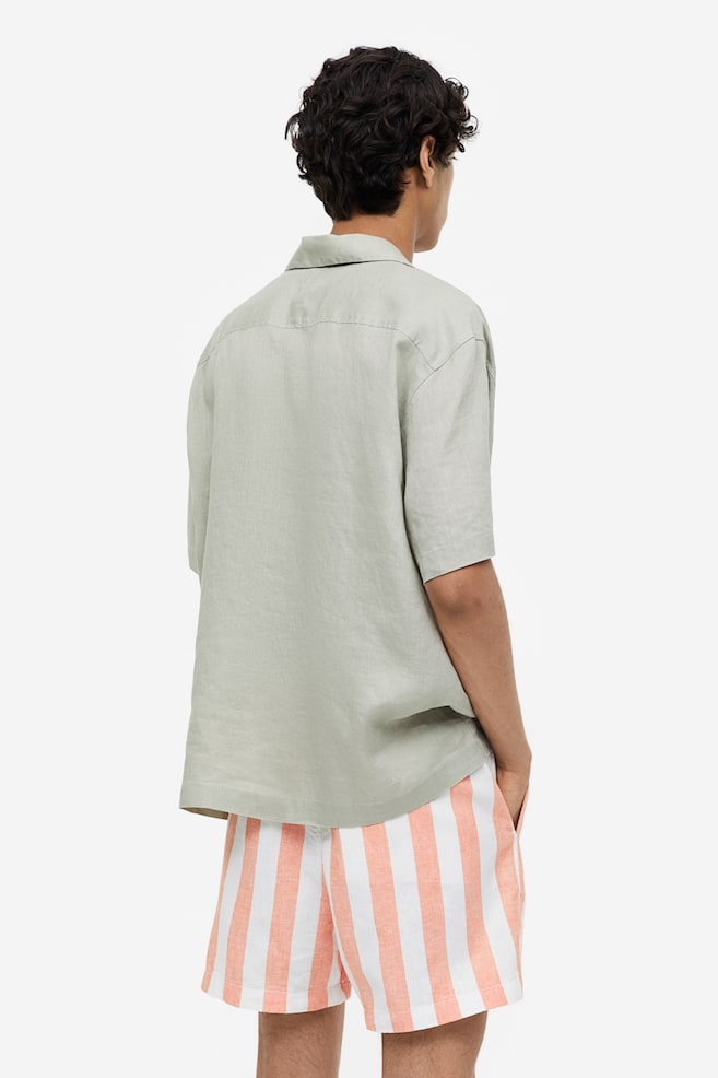 Regular Fit Linen-blend shorts - Orange/White striped/White/Black striped/Light beige/White/Beige striped/dc/dc - 4