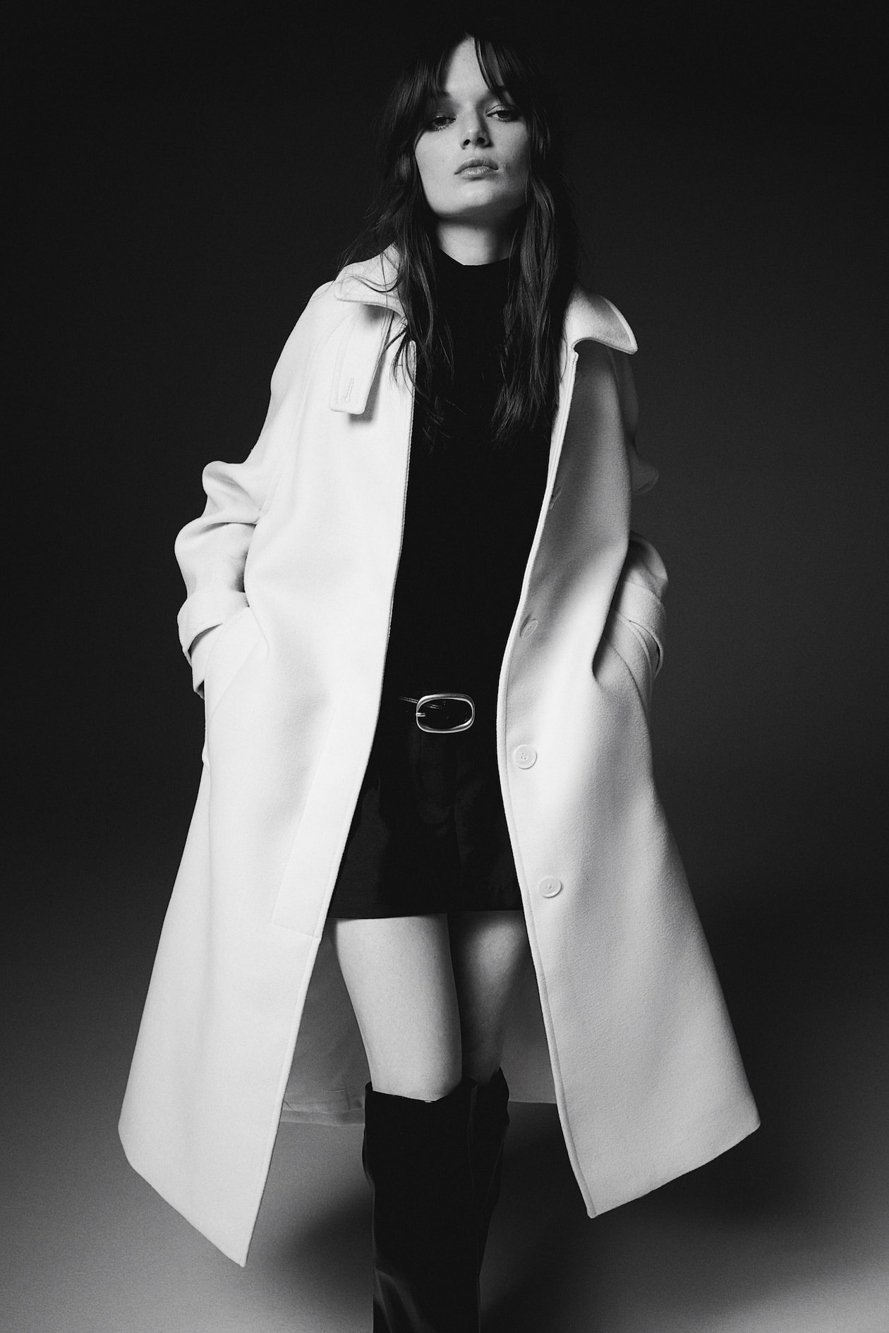 Manteau maxi oversize Crème FEMME H&M BE