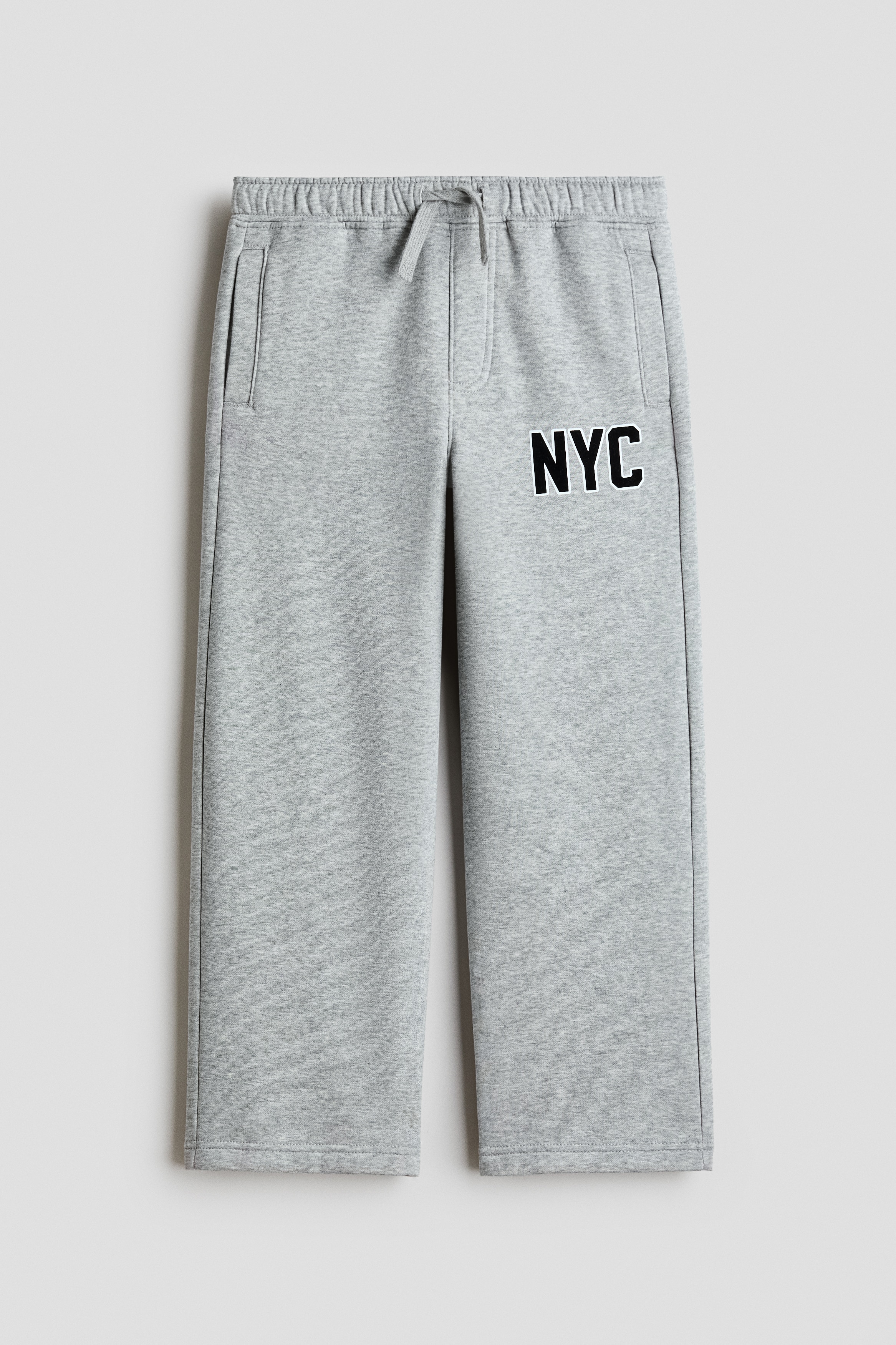 Joggers con motivo estampado e interior cepillado - Gris jaspeado/NYC