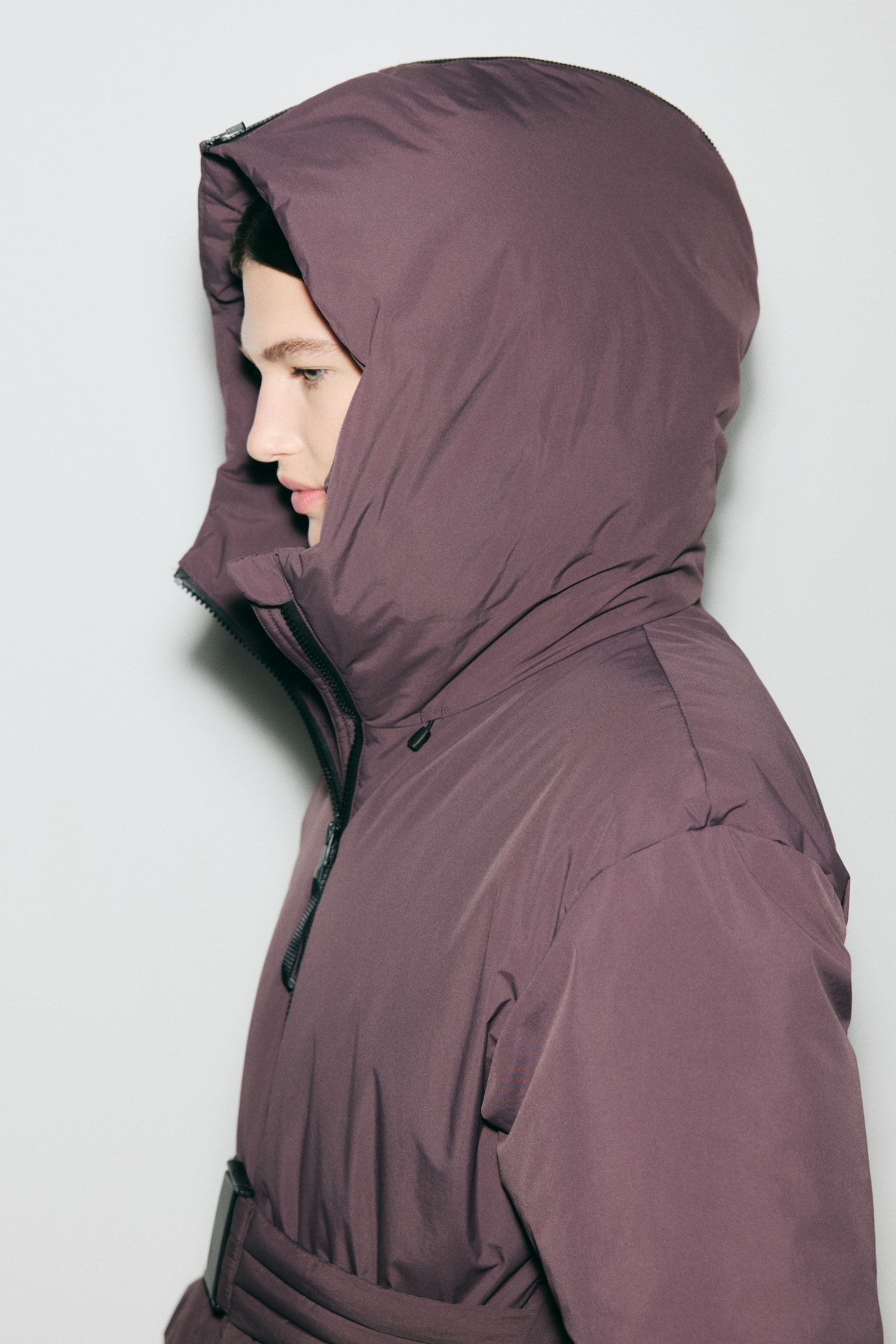 Padded ski jacket with ThermoMove™ - Aubergine purple/Black/Beige - 4