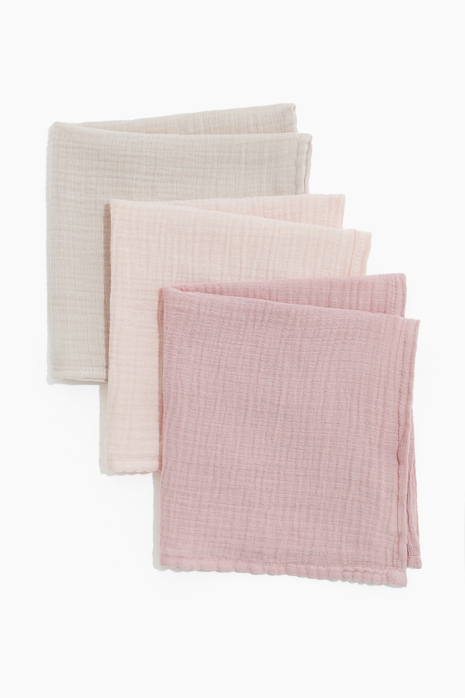 3-pack muslin comfort blankets - Old rose/Beige/Dark grey/Light grey/White/Light beige/White/Light blue/White - 1