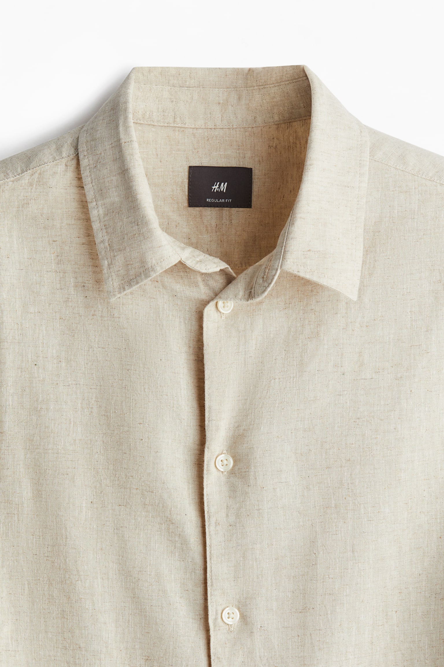 Regular Fit Linen-blend shirt - Cream/White/Navy blue/White/Blue - 4