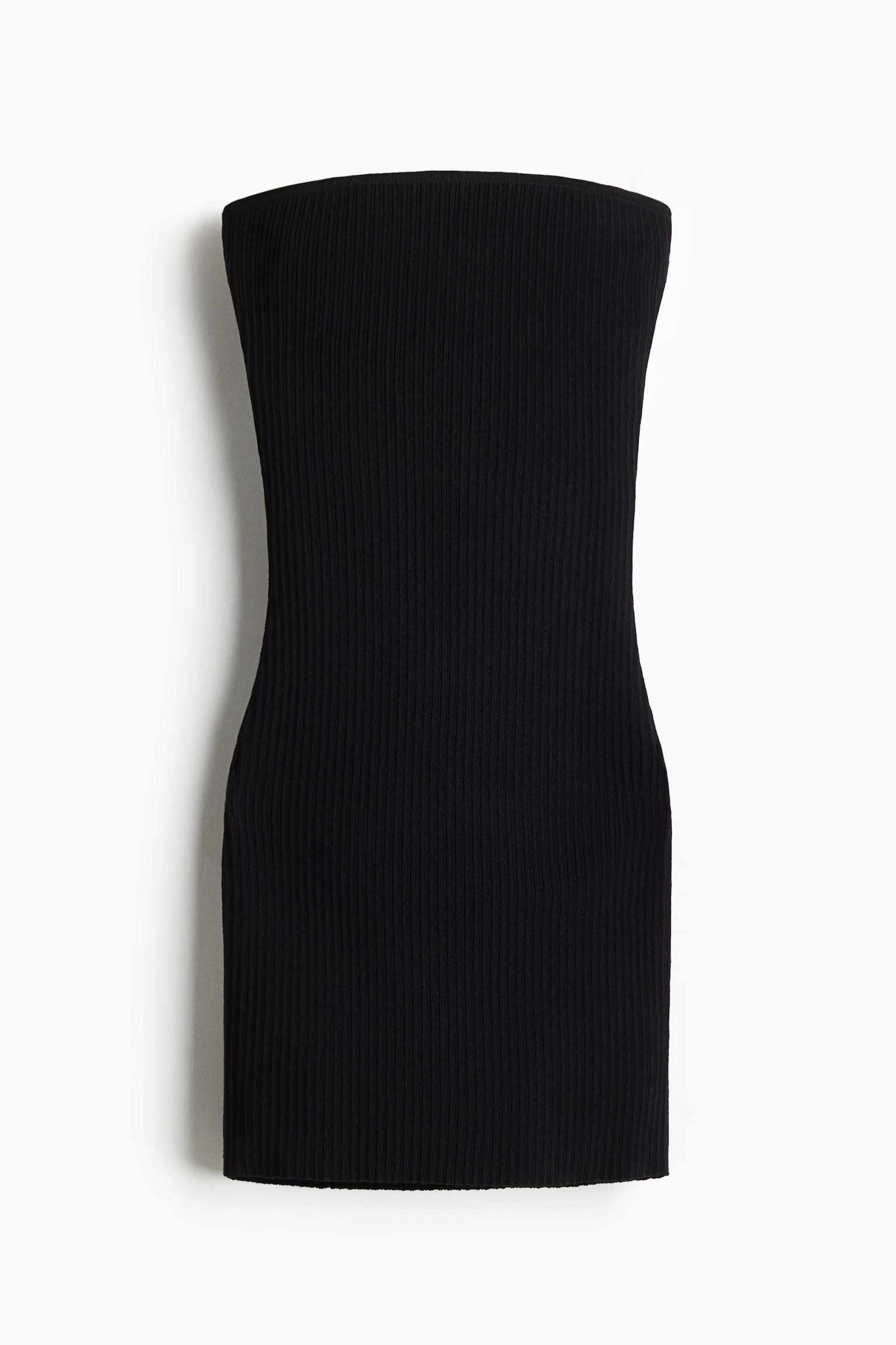 Женское платье H&M Rib-Knit Bandeau, цвет: Чёрный — фото 1