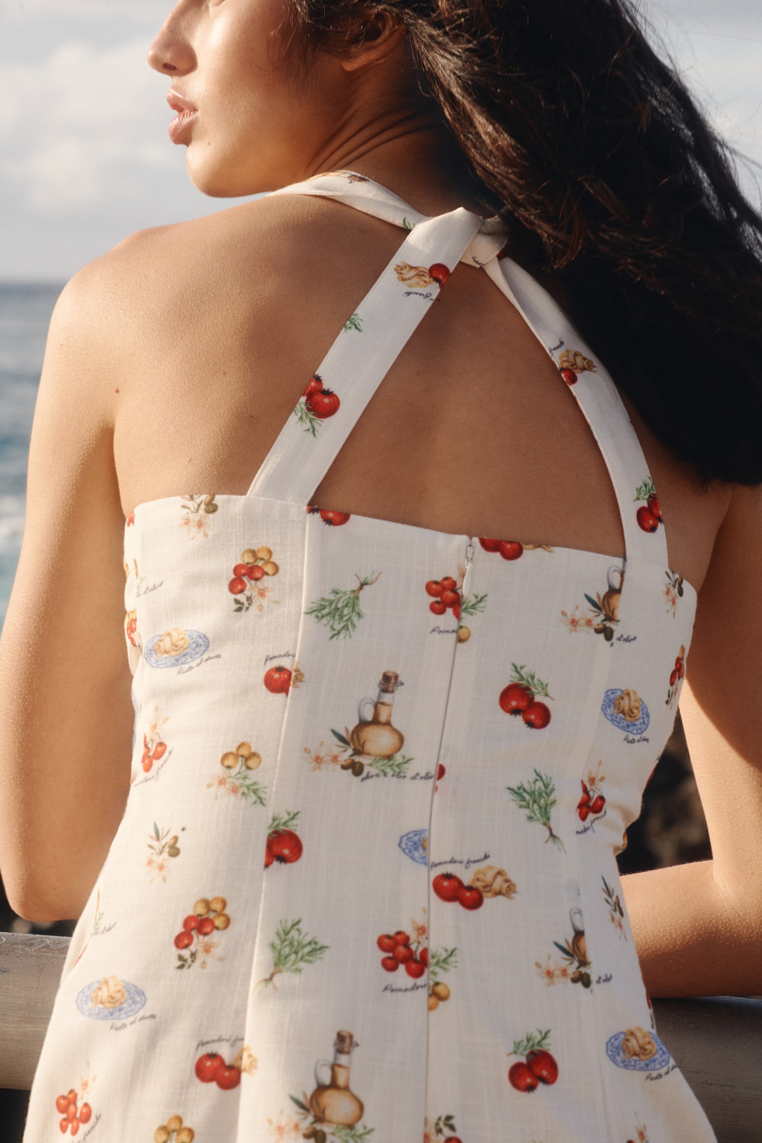 Twist-detail printed dress - Cream/Tomatoes - 4