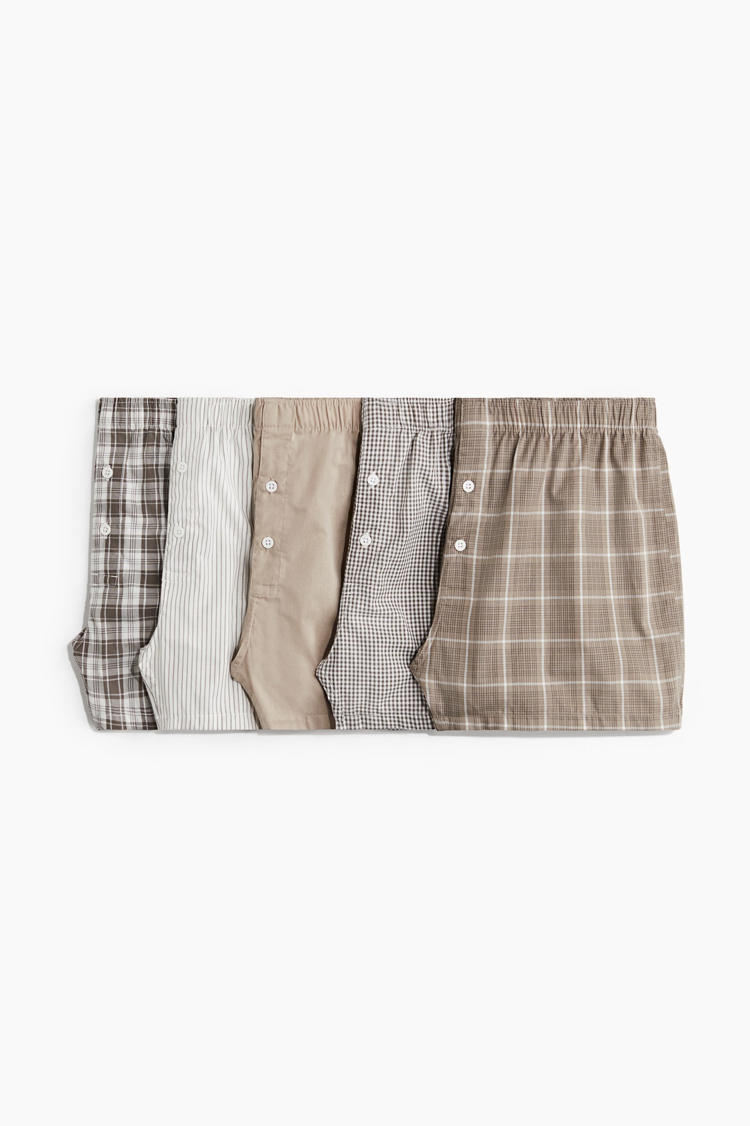 5-pack woven cotton boxer shorts - Greige/Checked/White/Striped/Light blue/Dark blue/Black/Checked/Red/Checked/Navy blue/Checked/Light blue/Striped/Red/Grey/White/White/Striped/Light green/Dark green/Grey/Striped/Light grey/Checked/Dark blue/Checked/Dark grey/Checked/Blue/Checked/Dark grey/Black/Black/Striped/Beige/Checked/Blue/Checked/Light blue/Striped/Dark grey/Checked/Light blue/Dark blue/Dark grey/Light blue/Patterned - 1