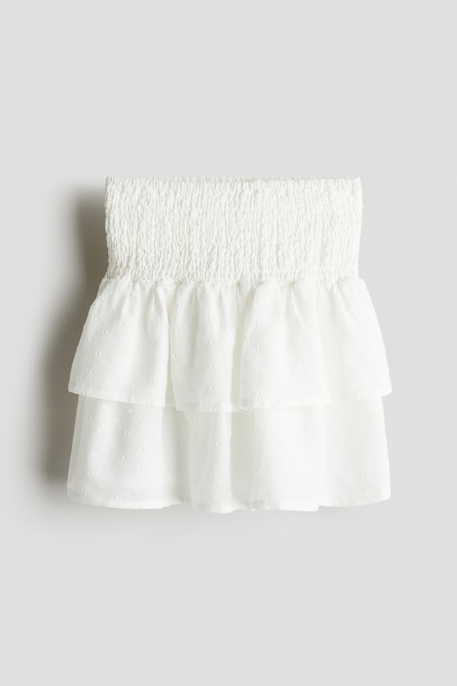 Falda nido de abeja - Blanco/Blanco/Floral - 1