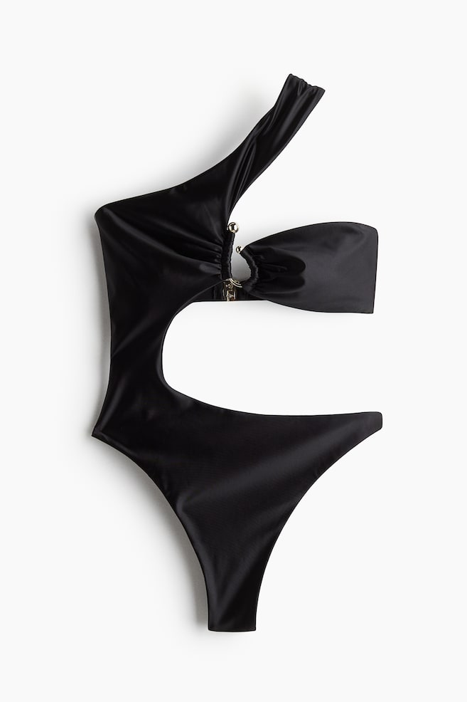 Cut-out swimsuit - Black - 1