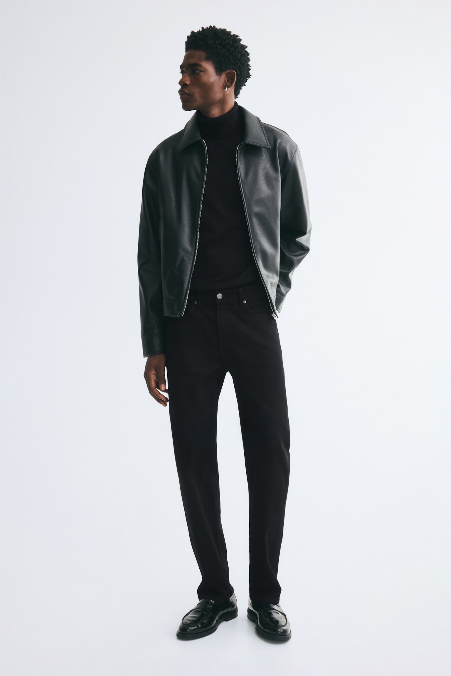 Мужской свитер H&M Regular-Fit Fine-knit Turtleneck, цвет: Чёрный — фото 3