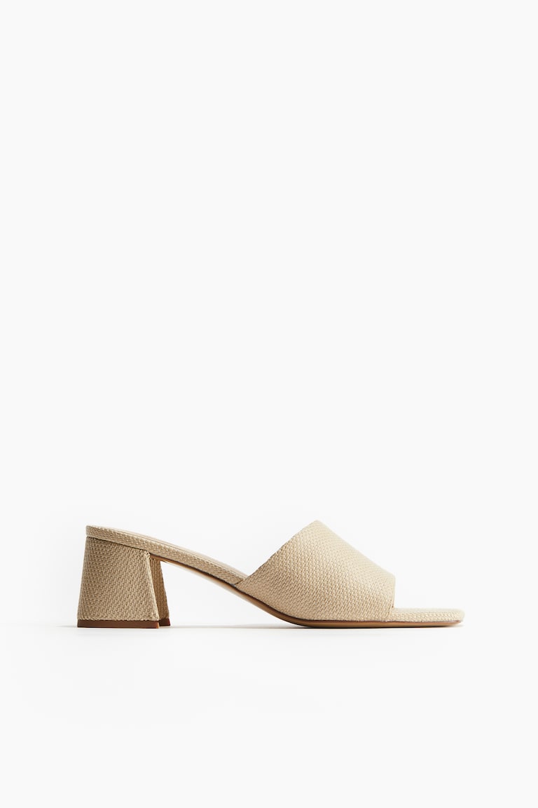 Mules mit Blockabsatz Hellbeige Ladies H&M DE