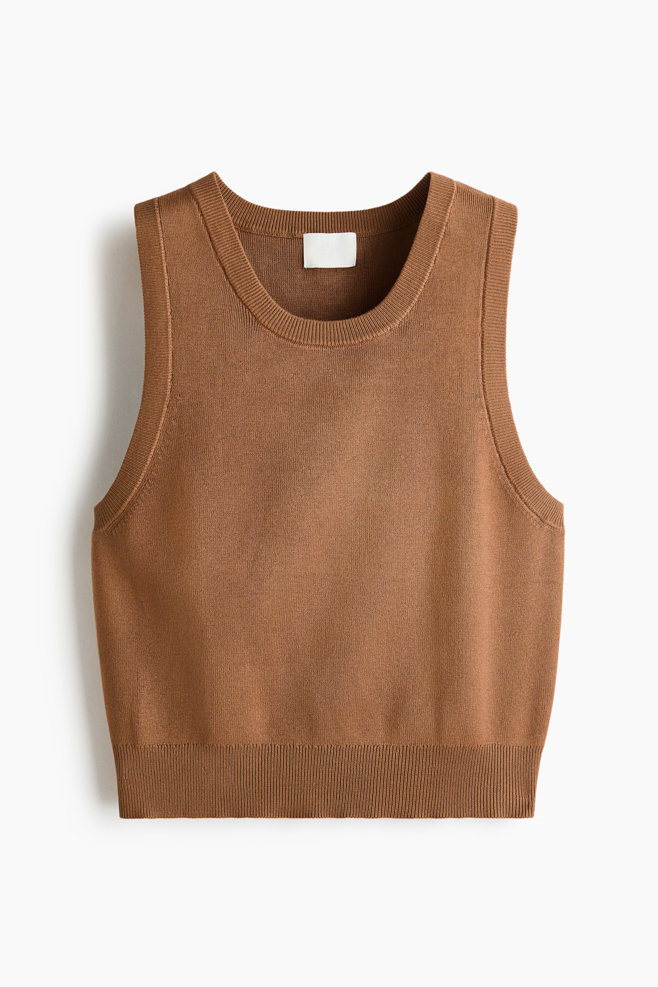 View larger image: Fine-Knit Sweater Vest - Dark beige - Ladies | H&M US 4
